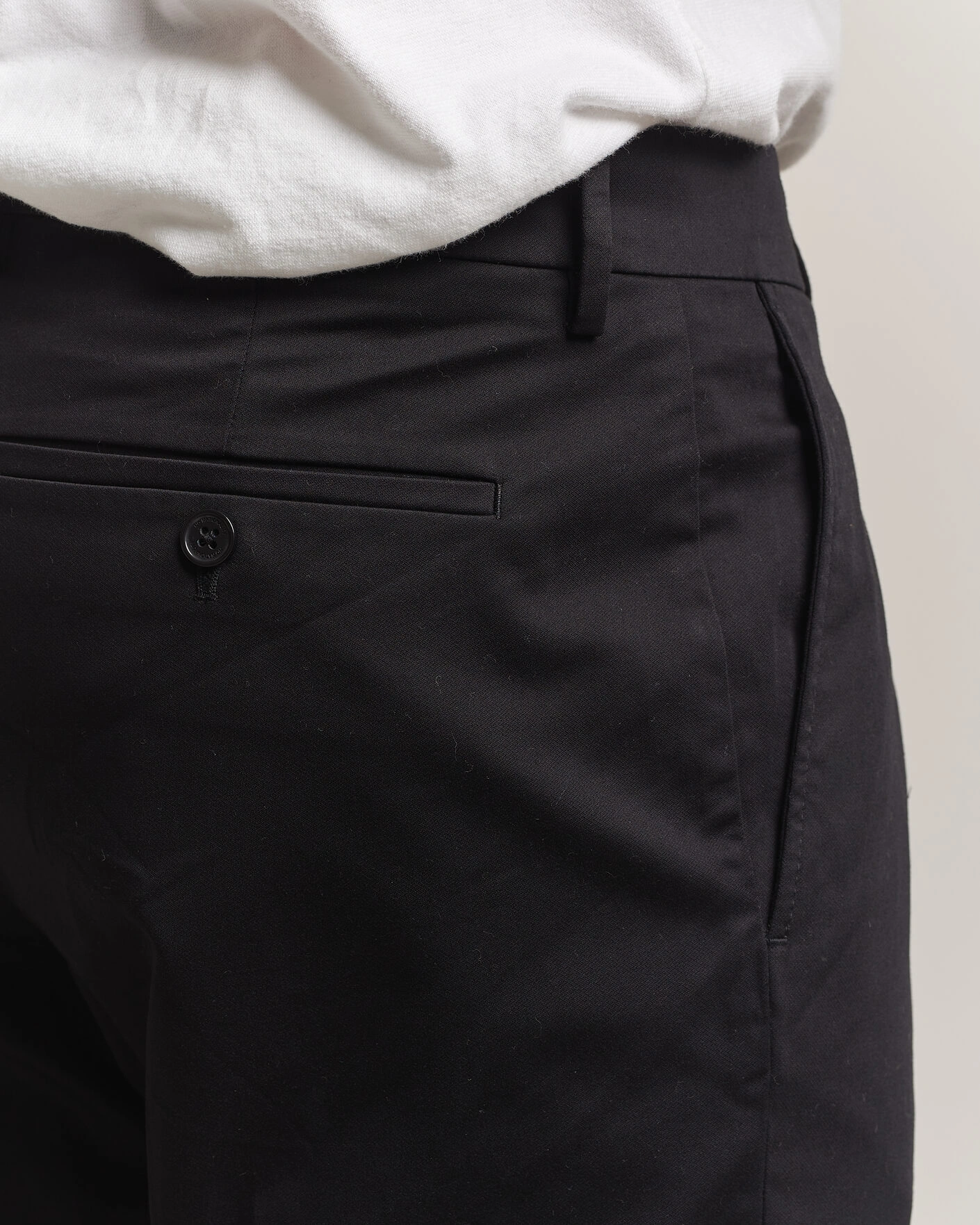 Herr | Byxor | NN07 | Bill Pleated Cotton Chinos Black