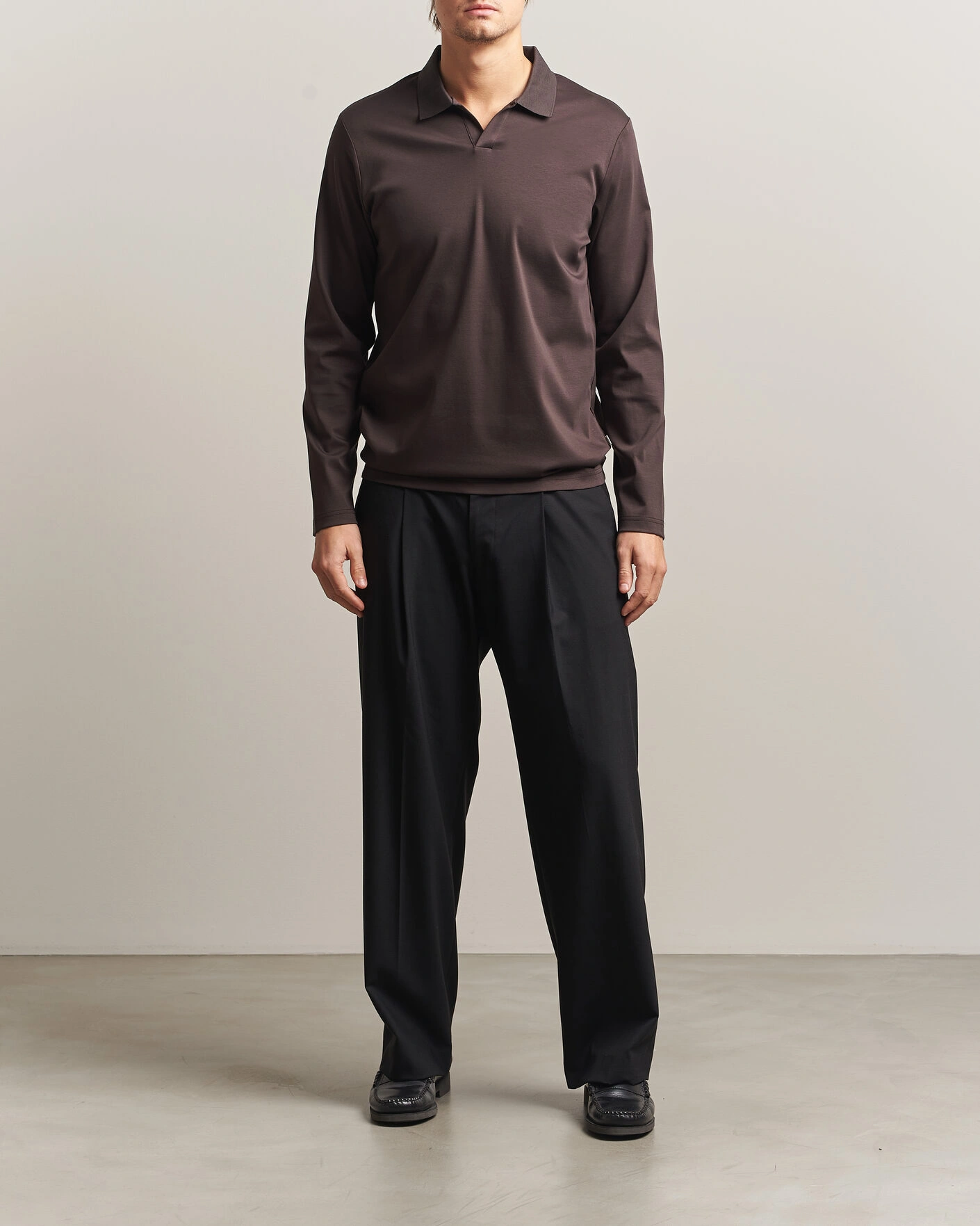 Herr | Pikéer | NN07 | Paul Long Sleeve Polo Deep Truffle