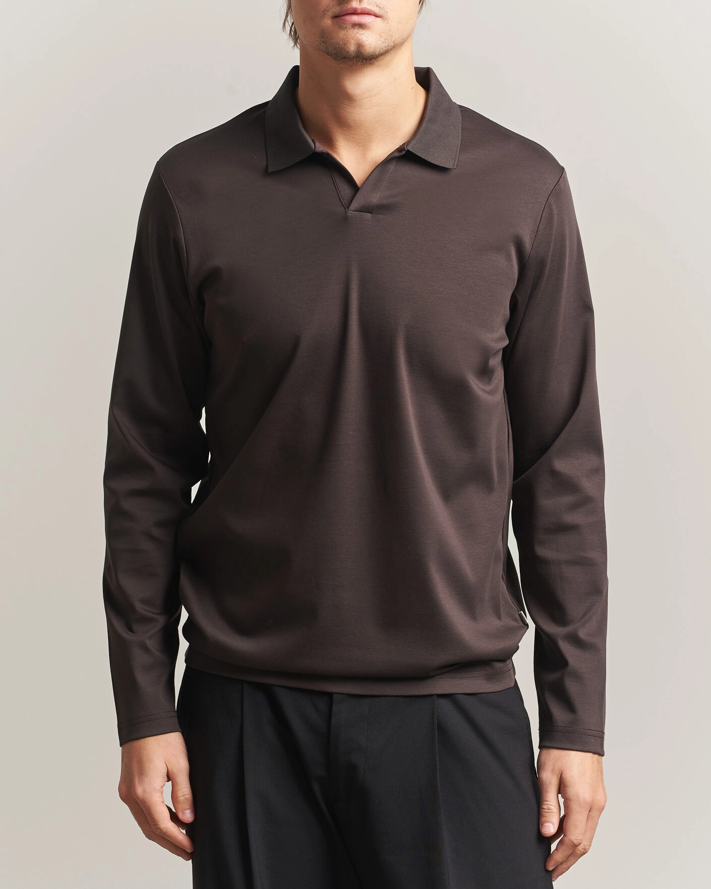 Herr | Pikéer | NN07 | Paul Long Sleeve Polo Deep Truffle