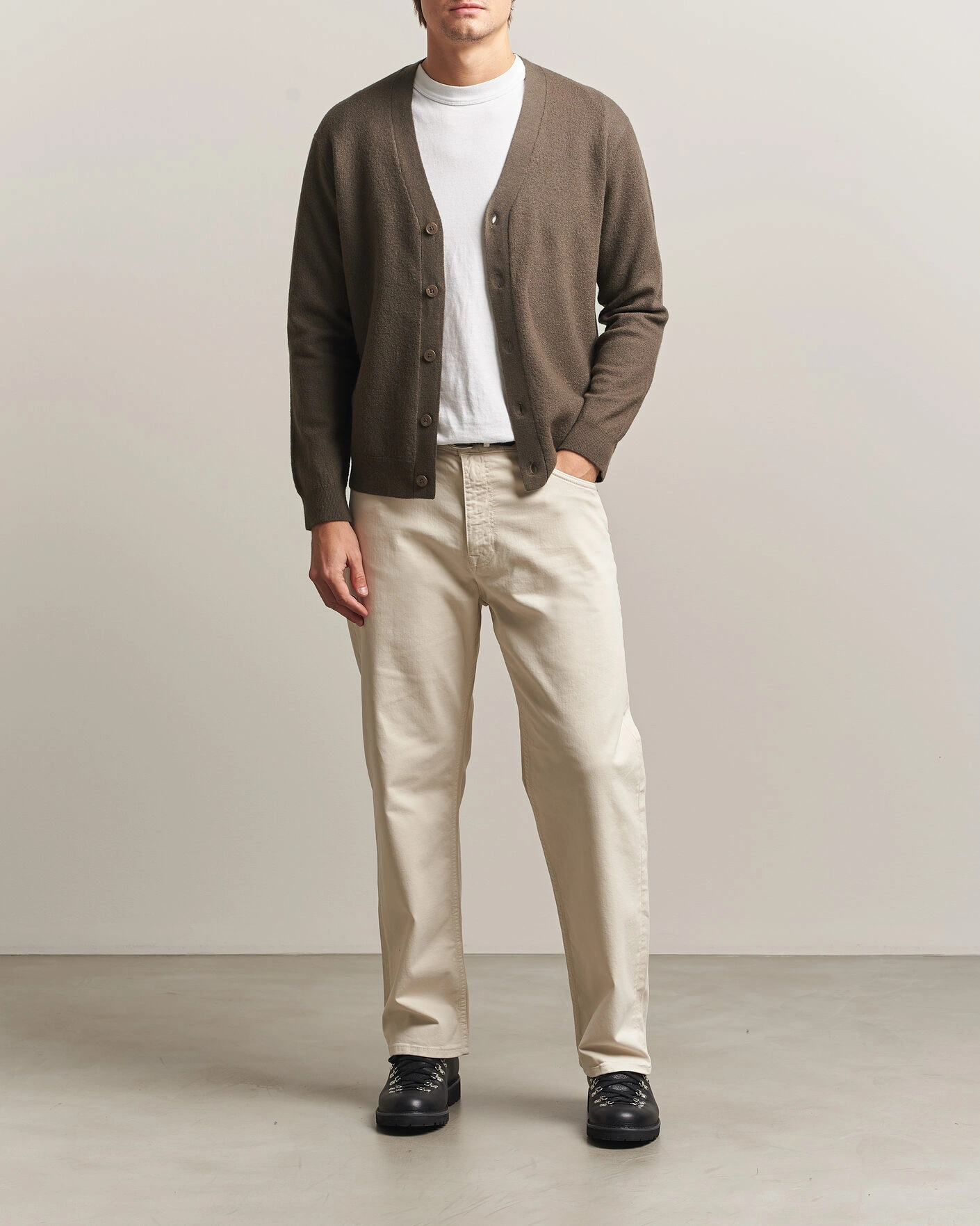 Herr | Tröjor | NN07 | Jasper Wool Knitted Cardigan Mable Husk