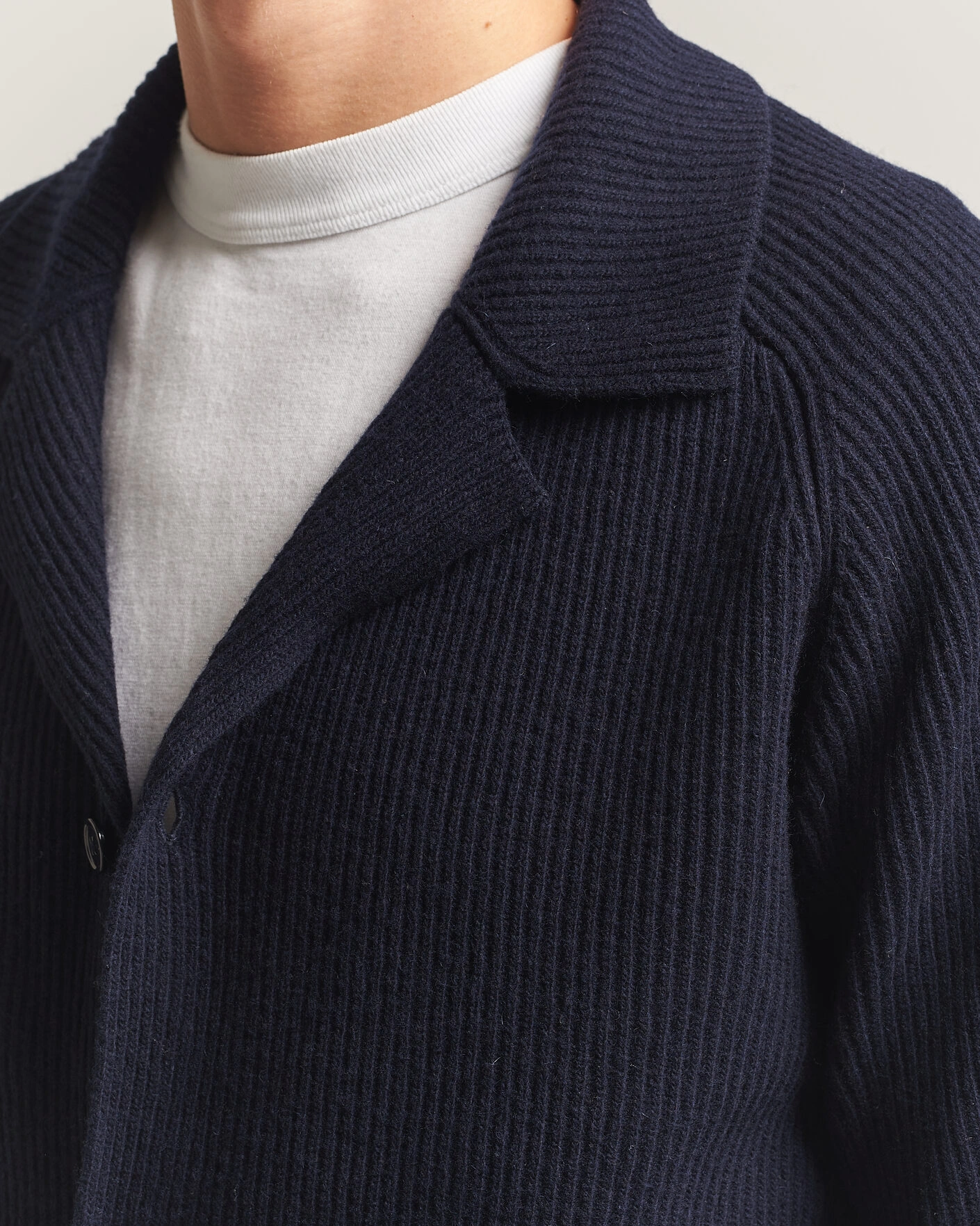 Herr | Tröjor | NN07 | Shane Wool Knitted Cardigan Navy Blue