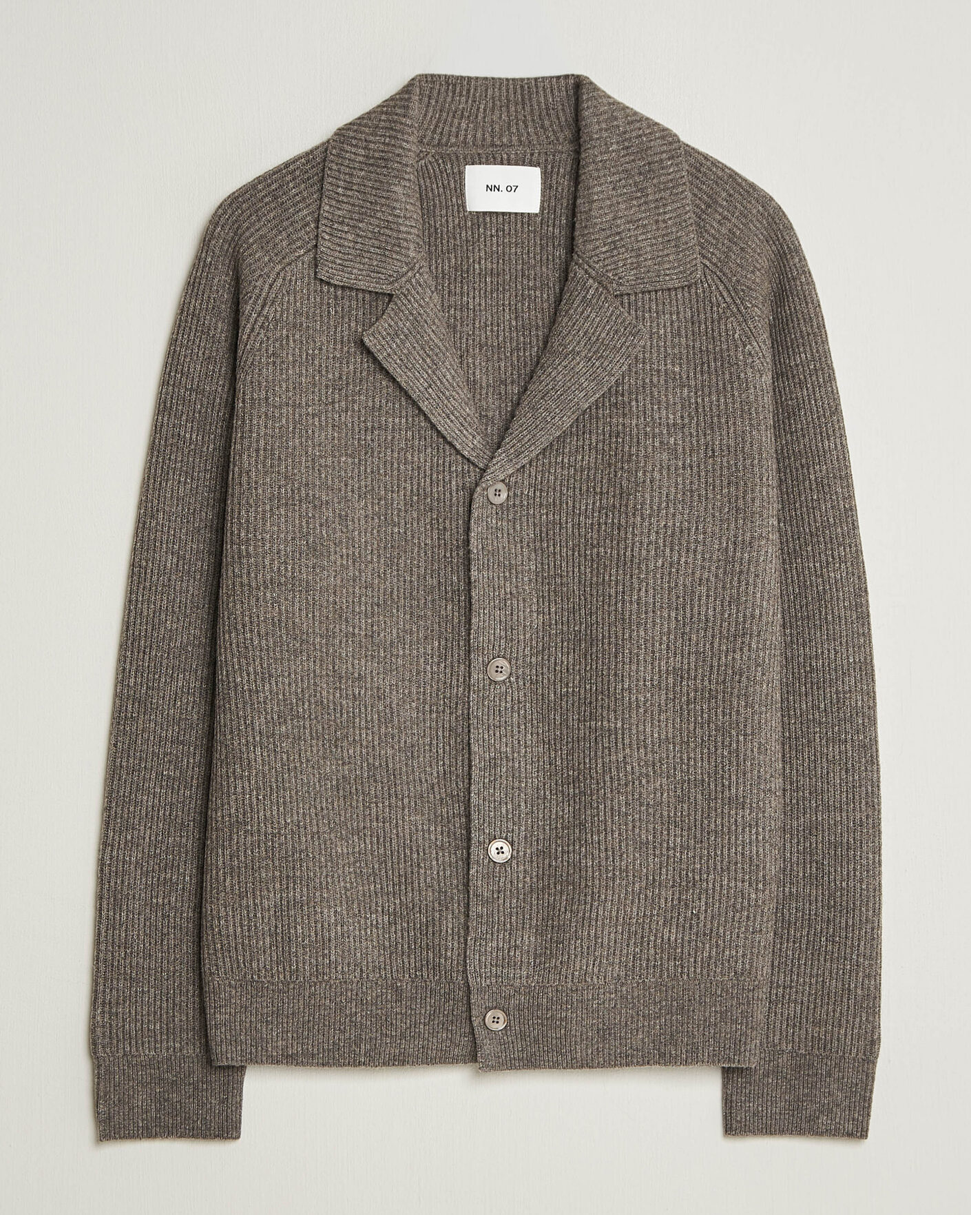Herr | Tröjor | NN07 | Shane Wool Knitted Cardigan Mable Husk