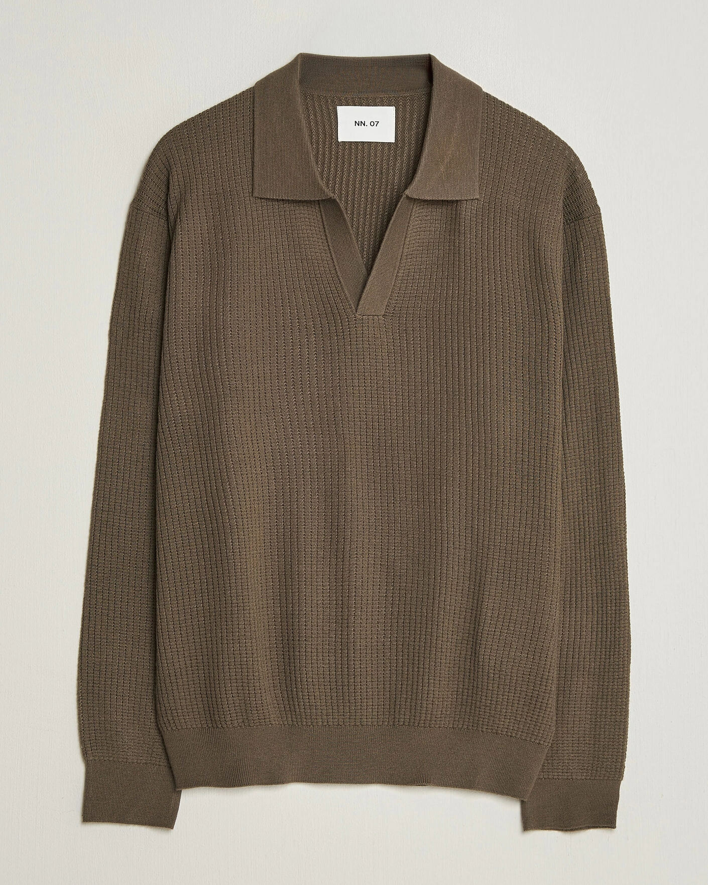 Herr | Tröjor | NN07 | Nate Wool Knitted Polo Mable Husk
