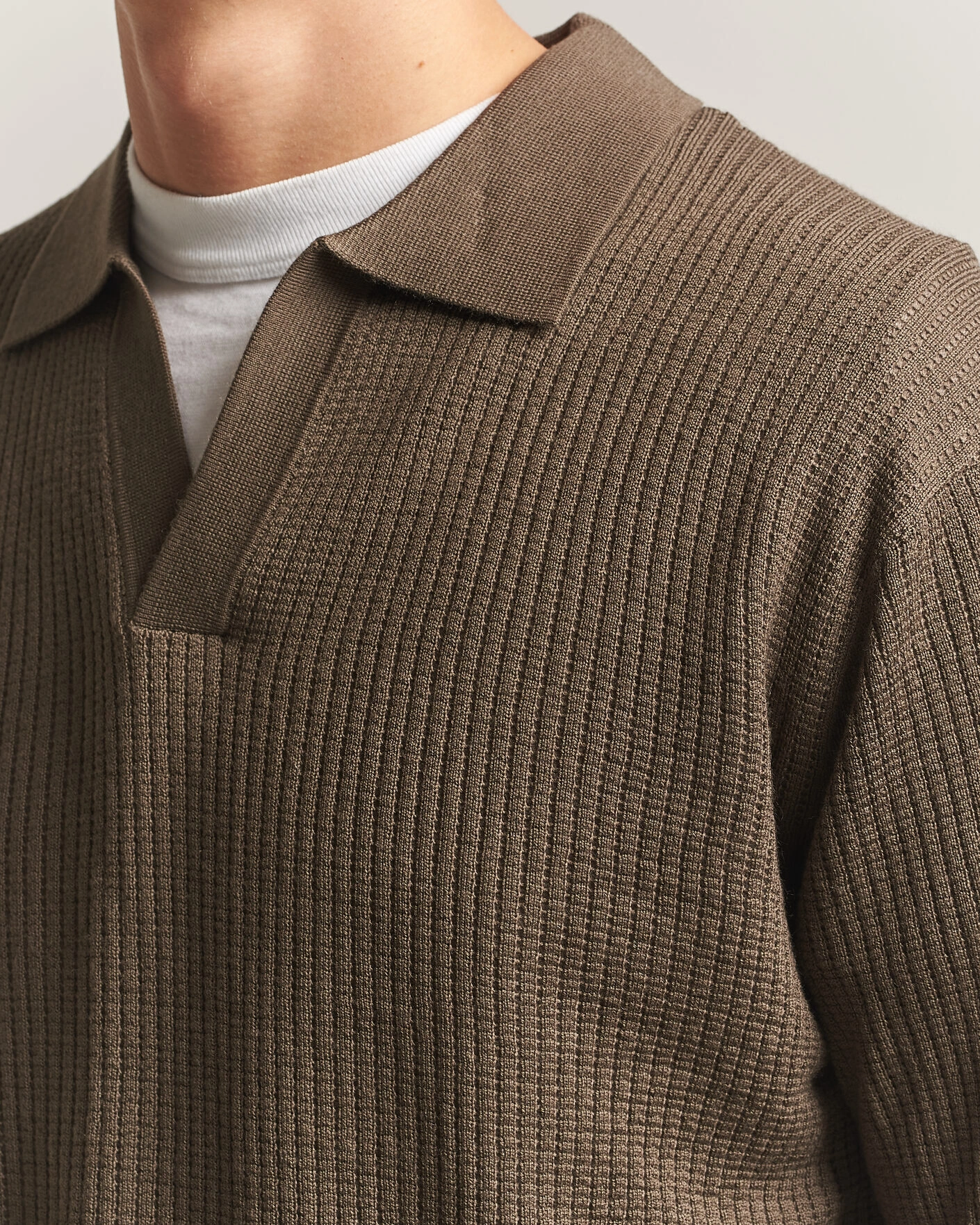 Herr | Tröjor | NN07 | Nate Wool Knitted Polo Mable Husk