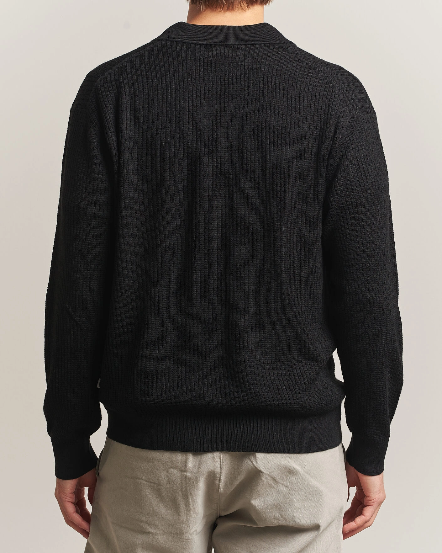 Herr | Tröjor | NN07 | Nate Wool Knitted Polo Black