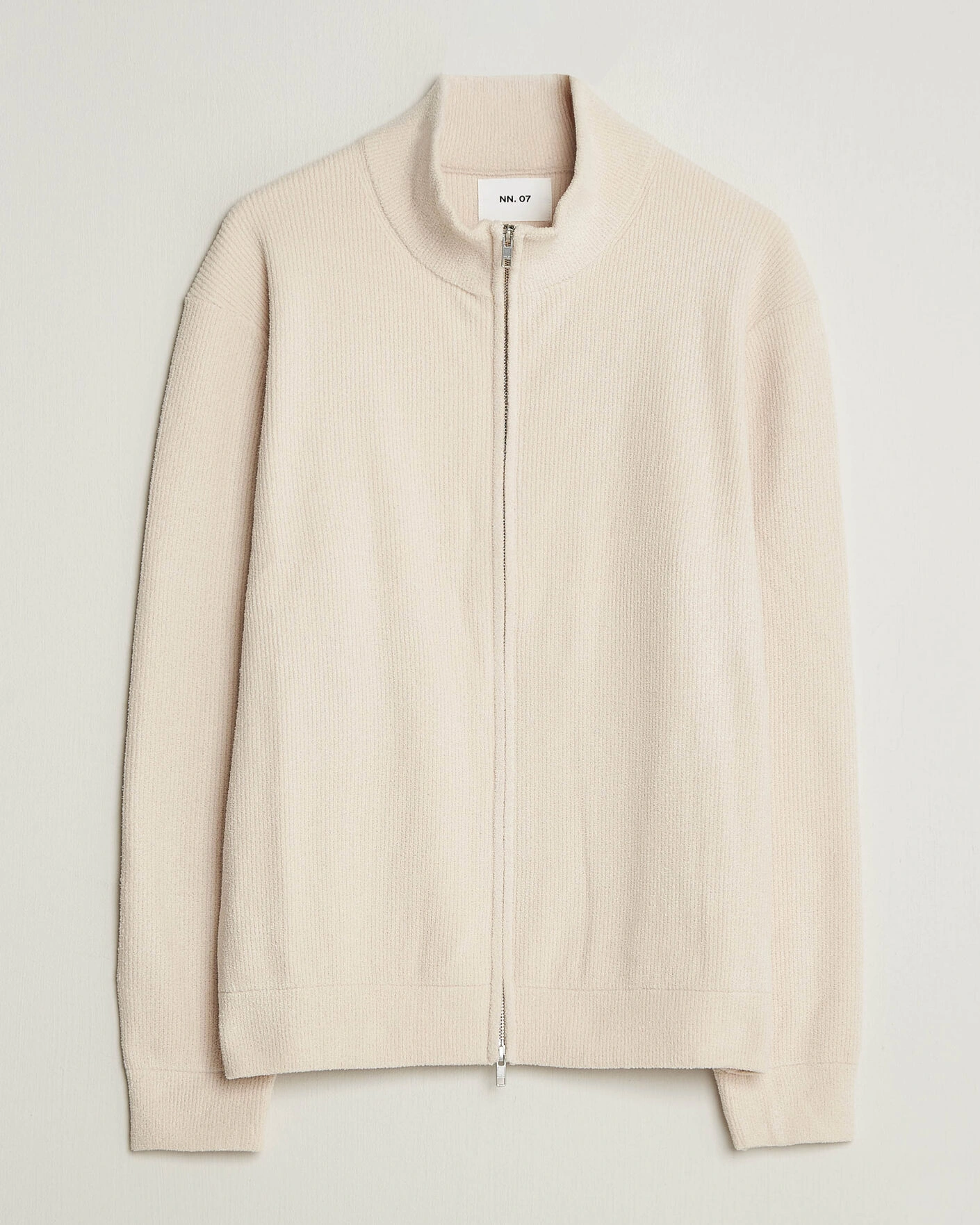 Herr | Tröjor | NN07 | Danny Rib Knitted Full Zip Ivory