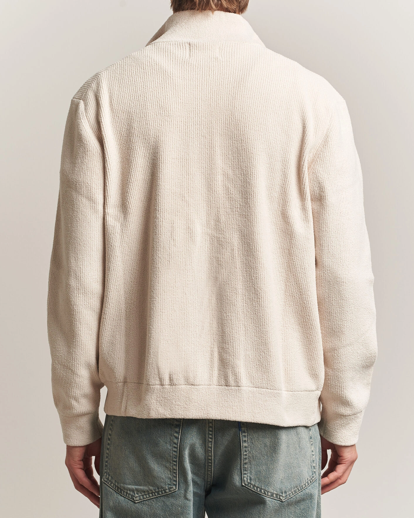 Herr | Tröjor | NN07 | Danny Rib Knitted Full Zip Ivory