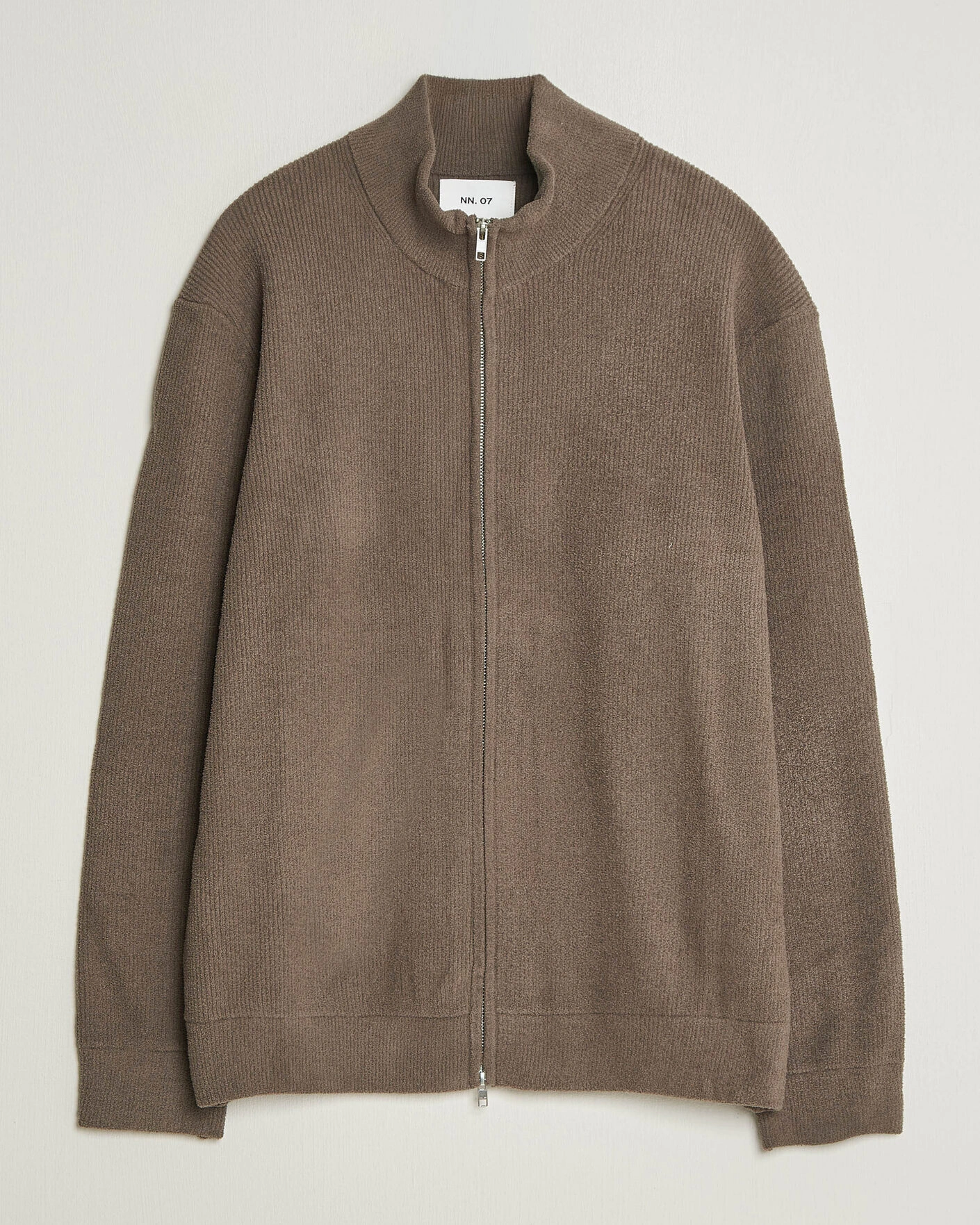 Herr | Tröjor | NN07 | Danny Rib Knitted Full Zip Mable Husk