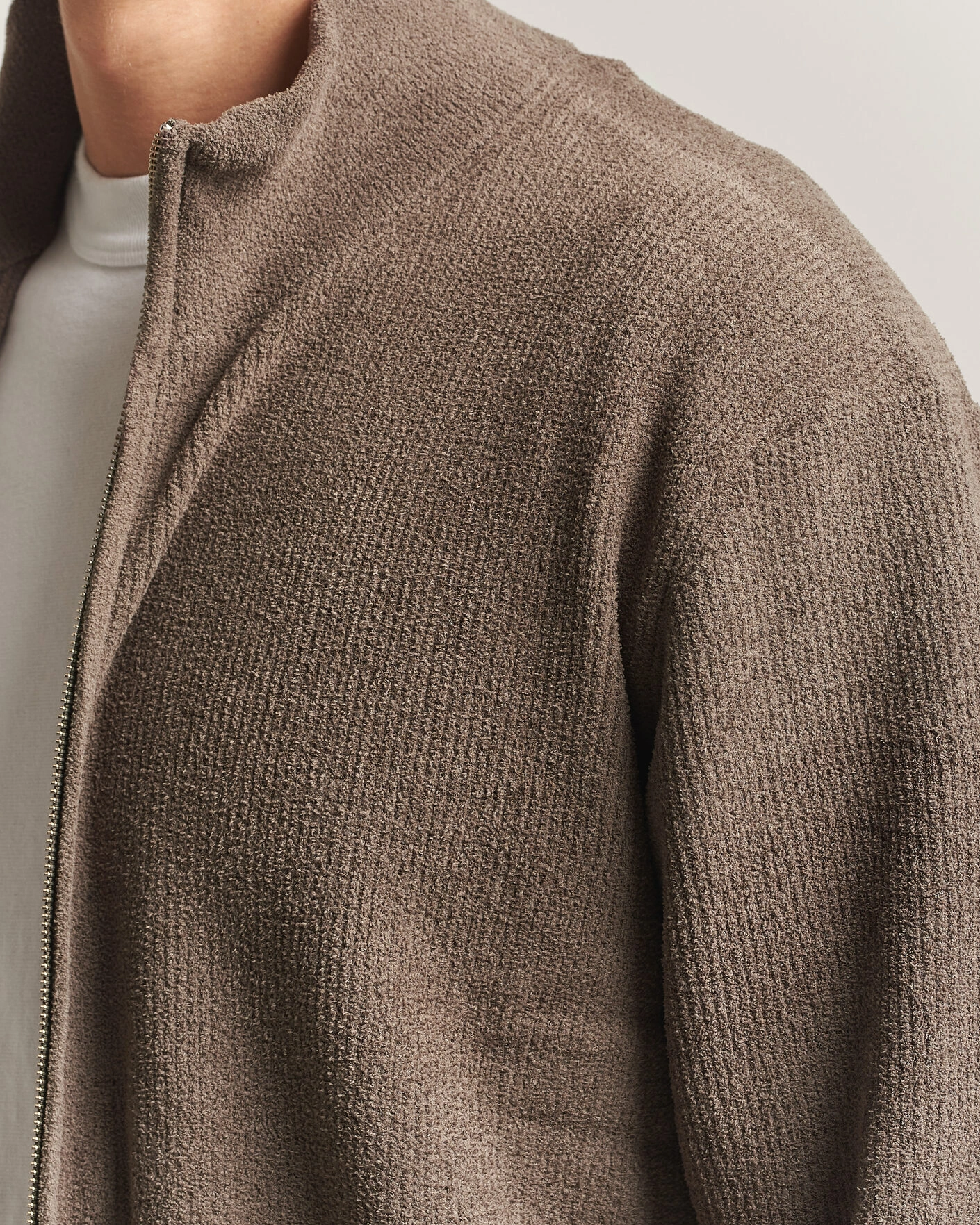 Herr | Tröjor | NN07 | Danny Rib Knitted Full Zip Mable Husk