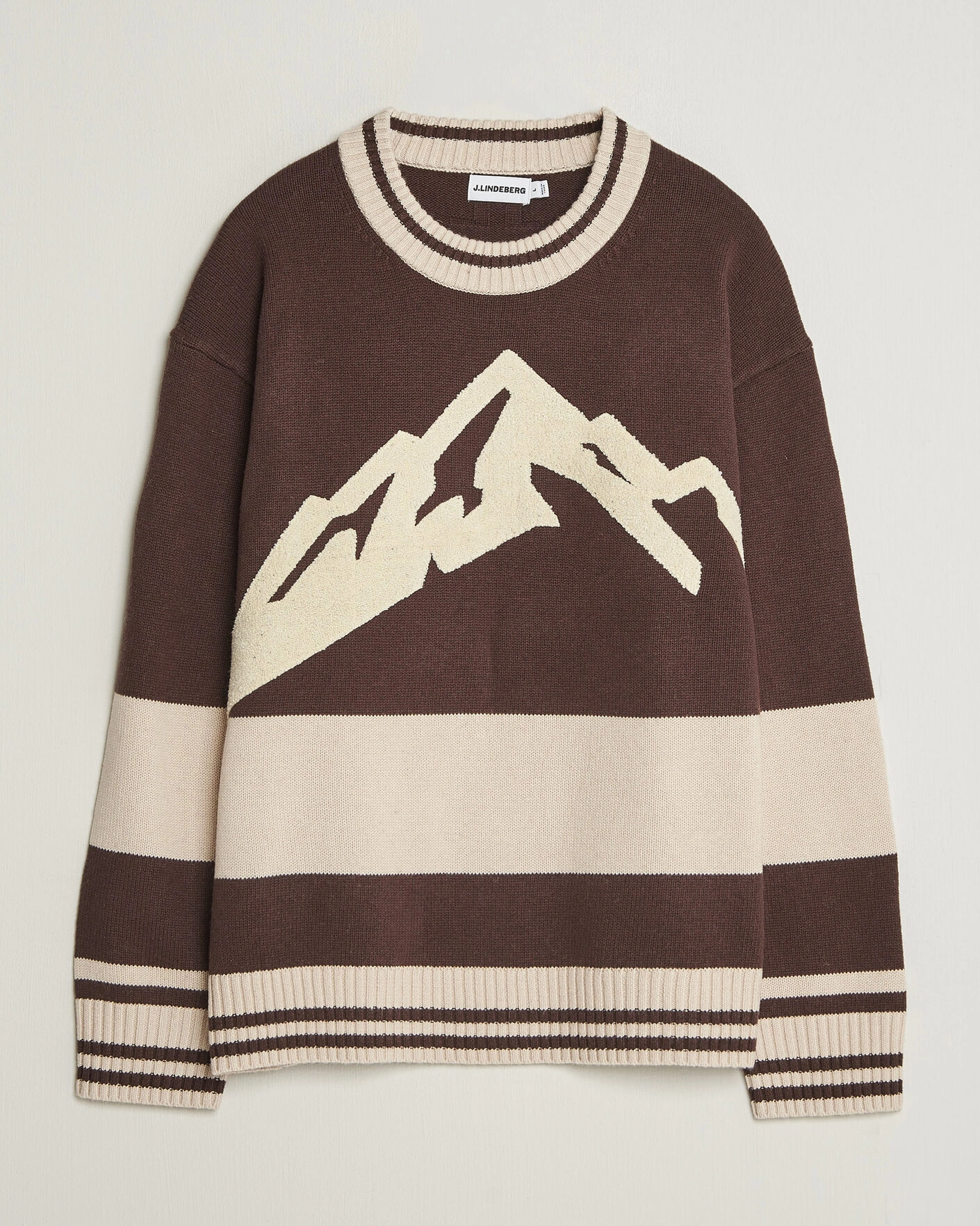 Herr | Tröjor | J.Lindeberg | Steve Mountin Knitted Sweater Seal Brown
