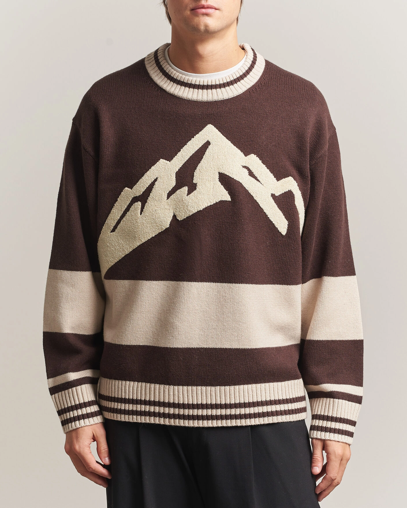 Herr | Tröjor | J.Lindeberg | Steve Mountin Knitted Sweater Seal Brown