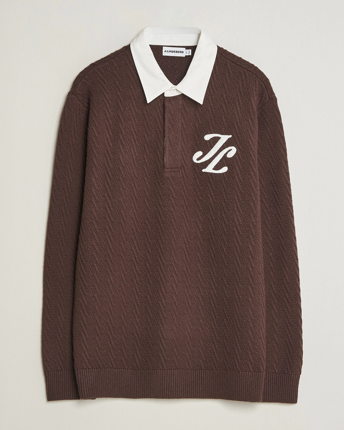 Herr | Tröjor | J.Lindeberg | Johnny Knitted Rugby Seal Brown