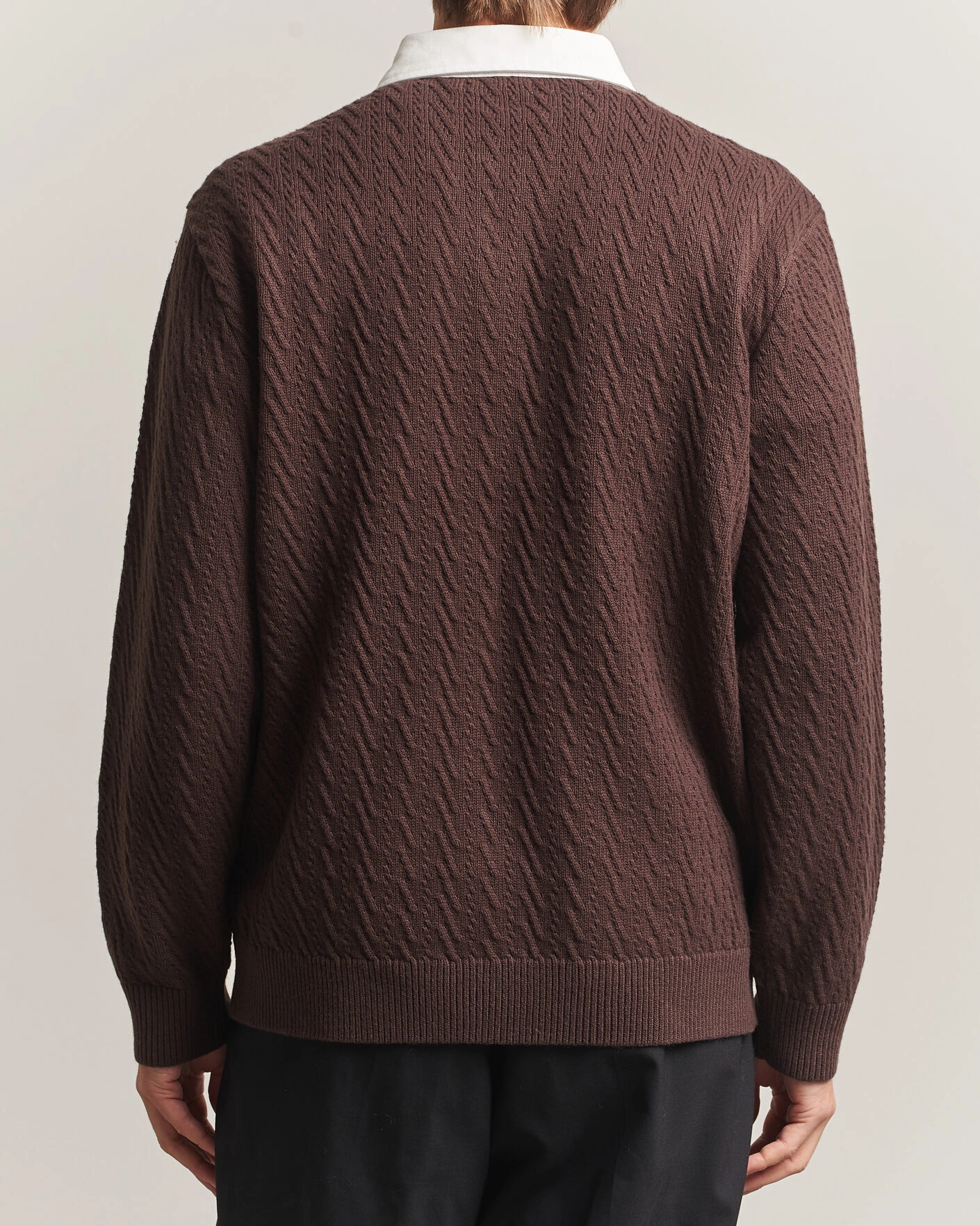 Herr | Tröjor | J.Lindeberg | Johnny Knitted Rugby Seal Brown