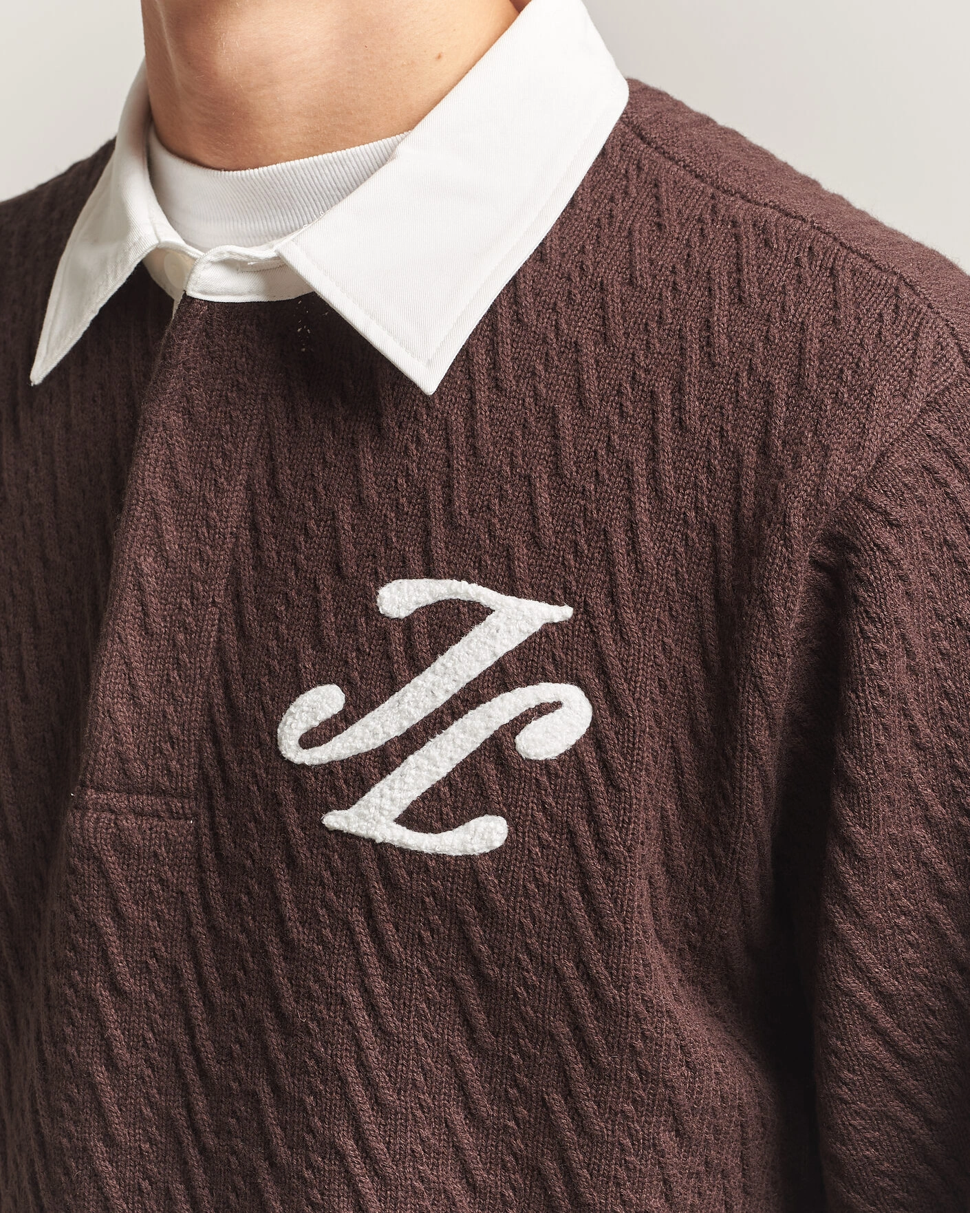 Herr | Tröjor | J.Lindeberg | Johnny Knitted Rugby Seal Brown