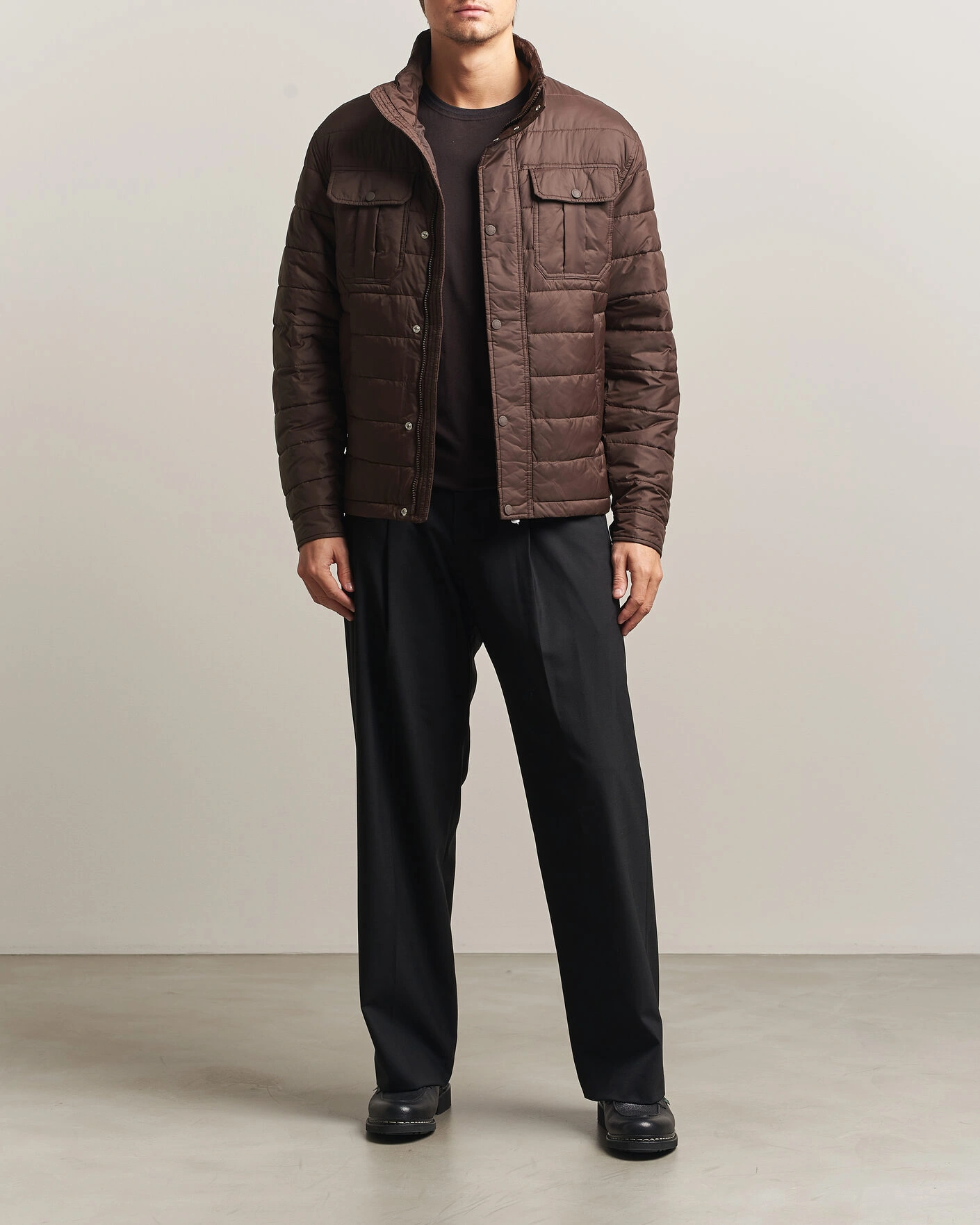 Herr | Jackor | J.Lindeberg | Bailey Light Padded Jacket Seal Brown