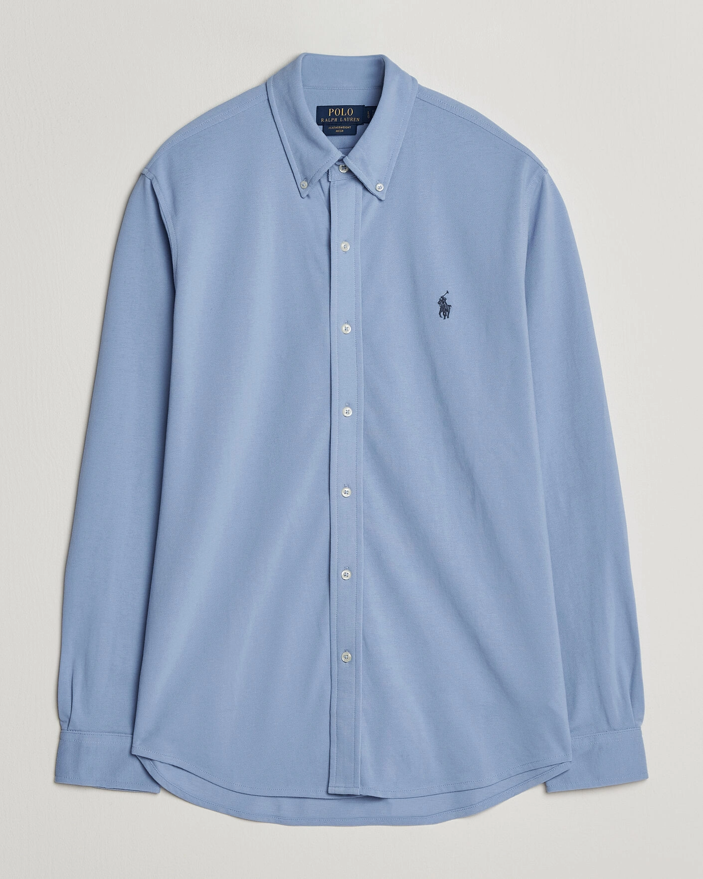 Herr | Pikéer | Polo Ralph Lauren | Featherweight Mesh Shirt Dress Shirt Blue