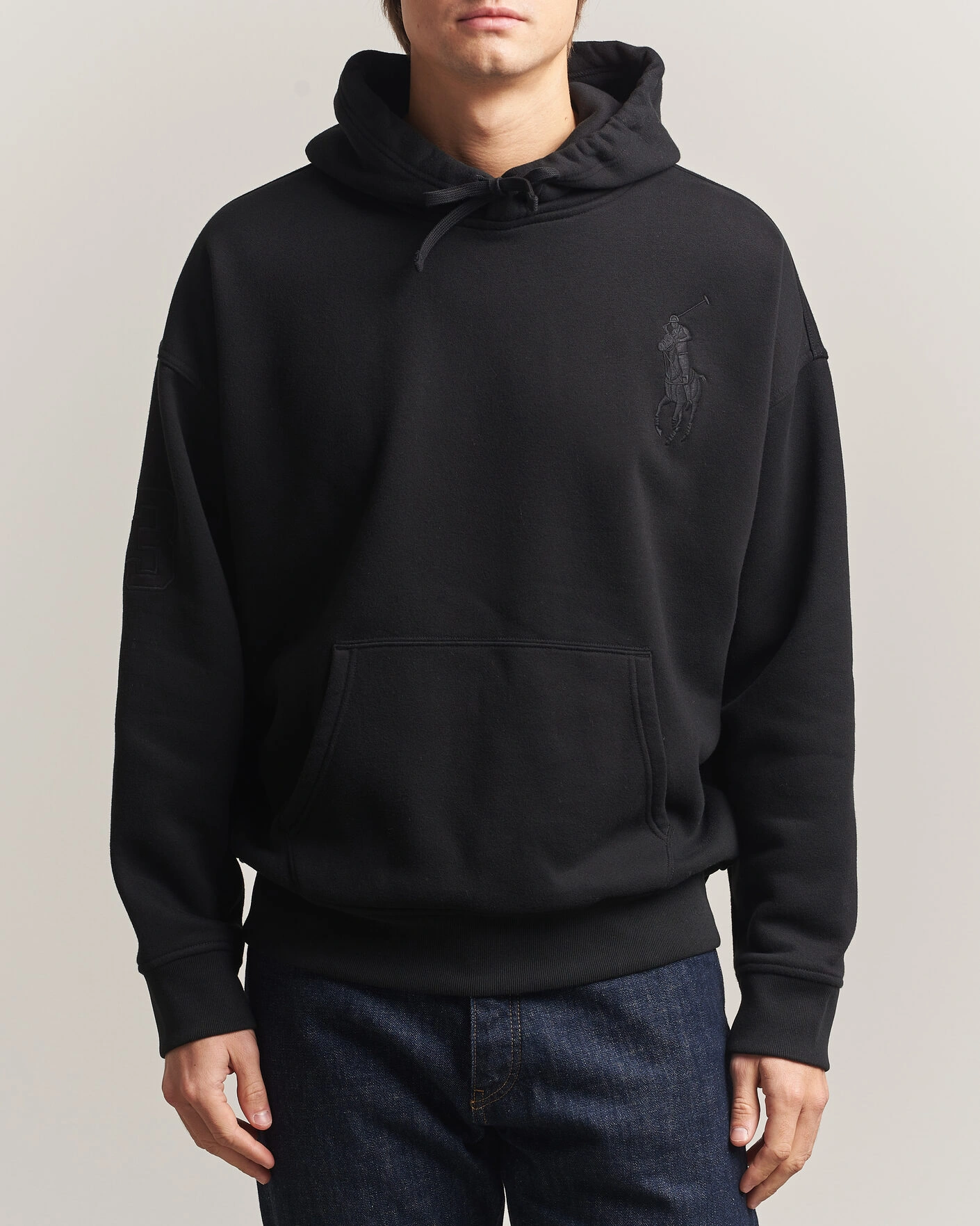 Herr | Tröjor | Polo Ralph Lauren | Heavy Weight Tonal Pony Hoodie Polo Black