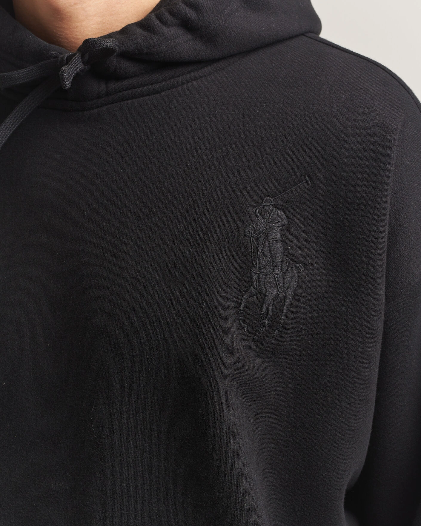 Herr | Tröjor | Polo Ralph Lauren | Heavy Weight Tonal Pony Hoodie Polo Black