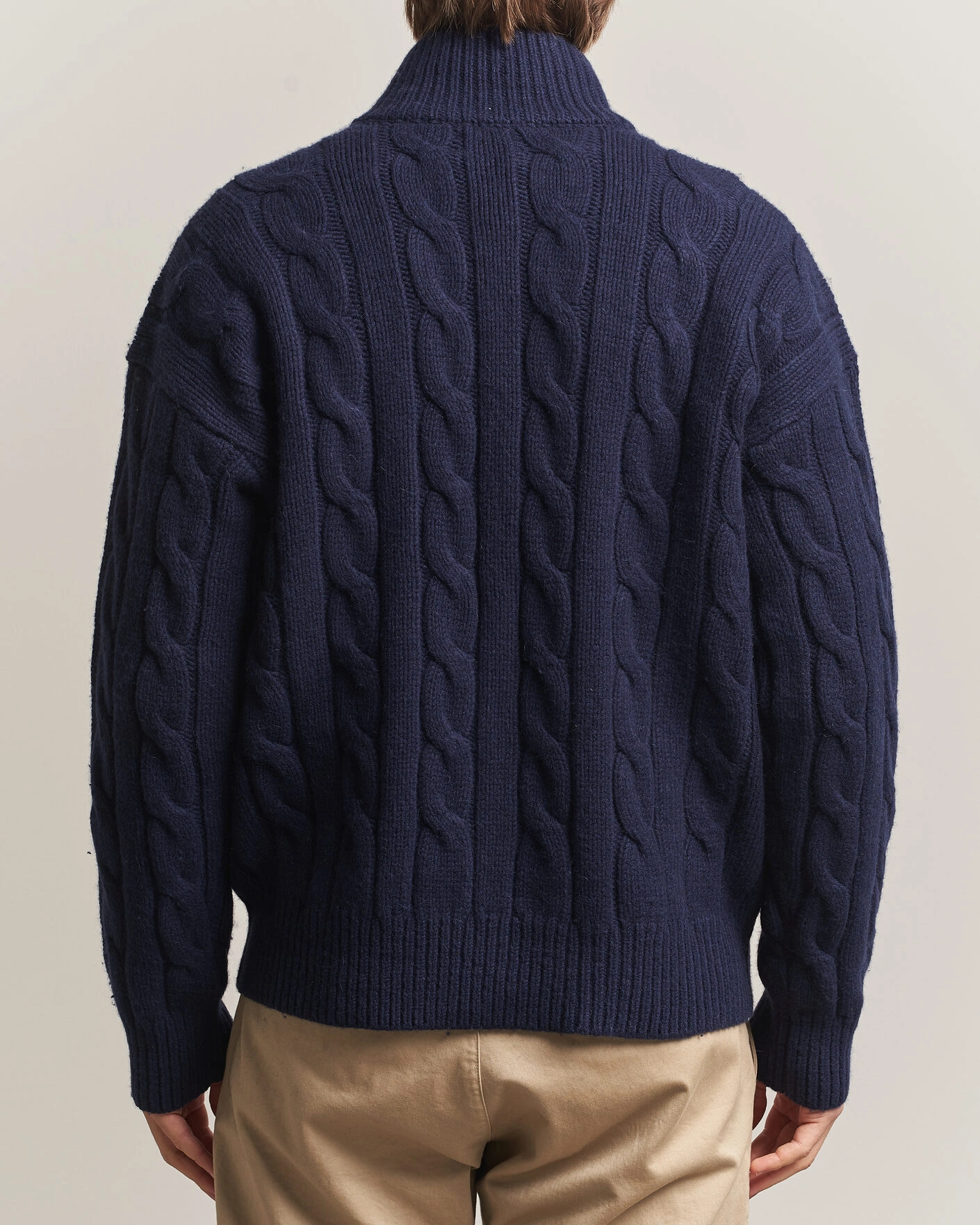 Herr | Tröjor | Polo Ralph Lauren | Wool/Alpaca Cable Full-Zip Hunter Navy