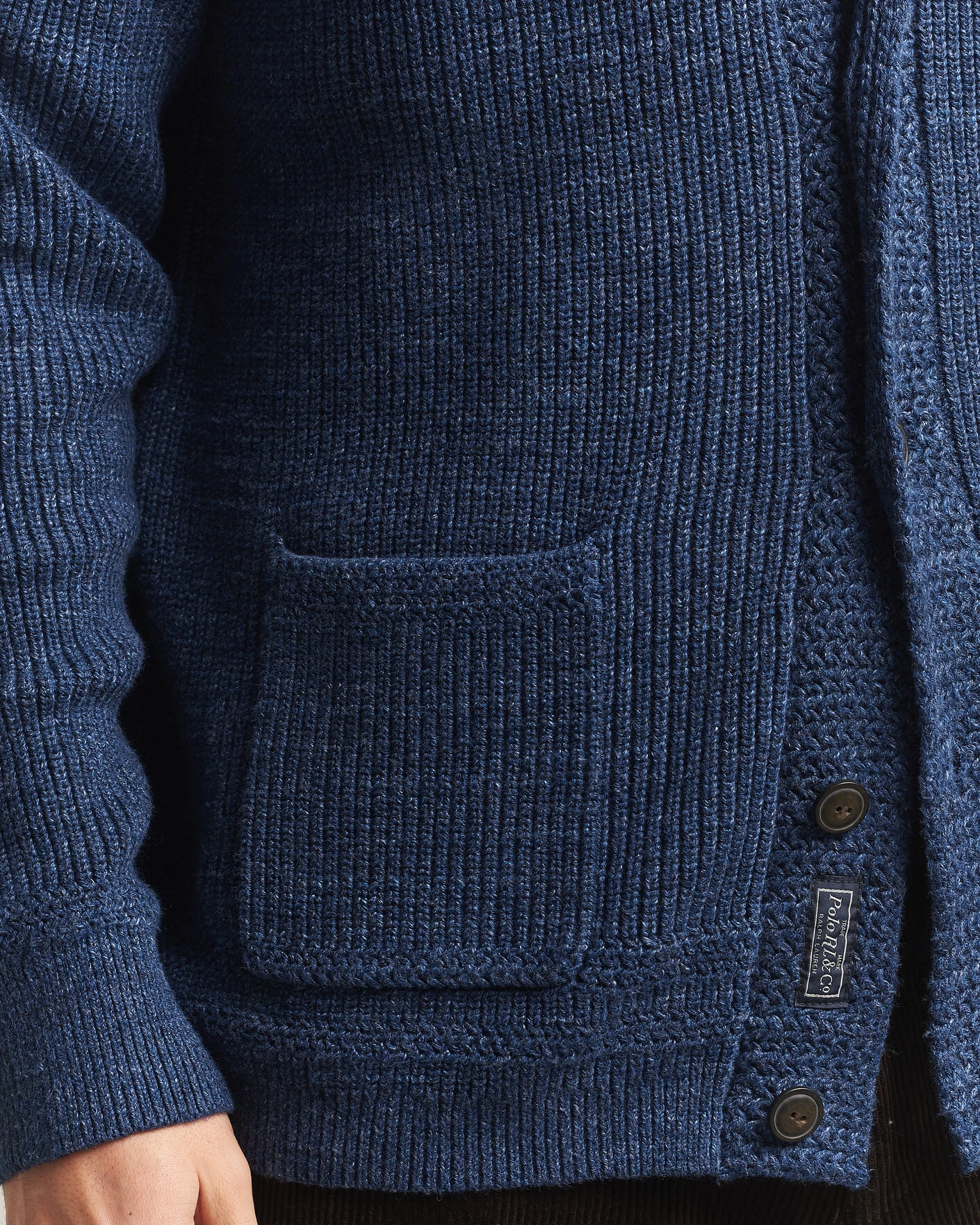 Herr | Tröjor | Polo Ralph Lauren | Cotton Shawl Cardigan Blue Marl