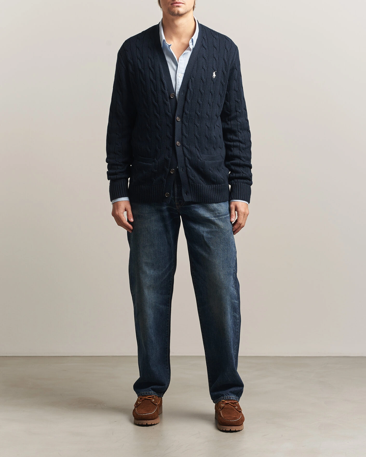 Herr | Tröjor | Polo Ralph Lauren | Cotton Cable Cardigan Hunter Navy