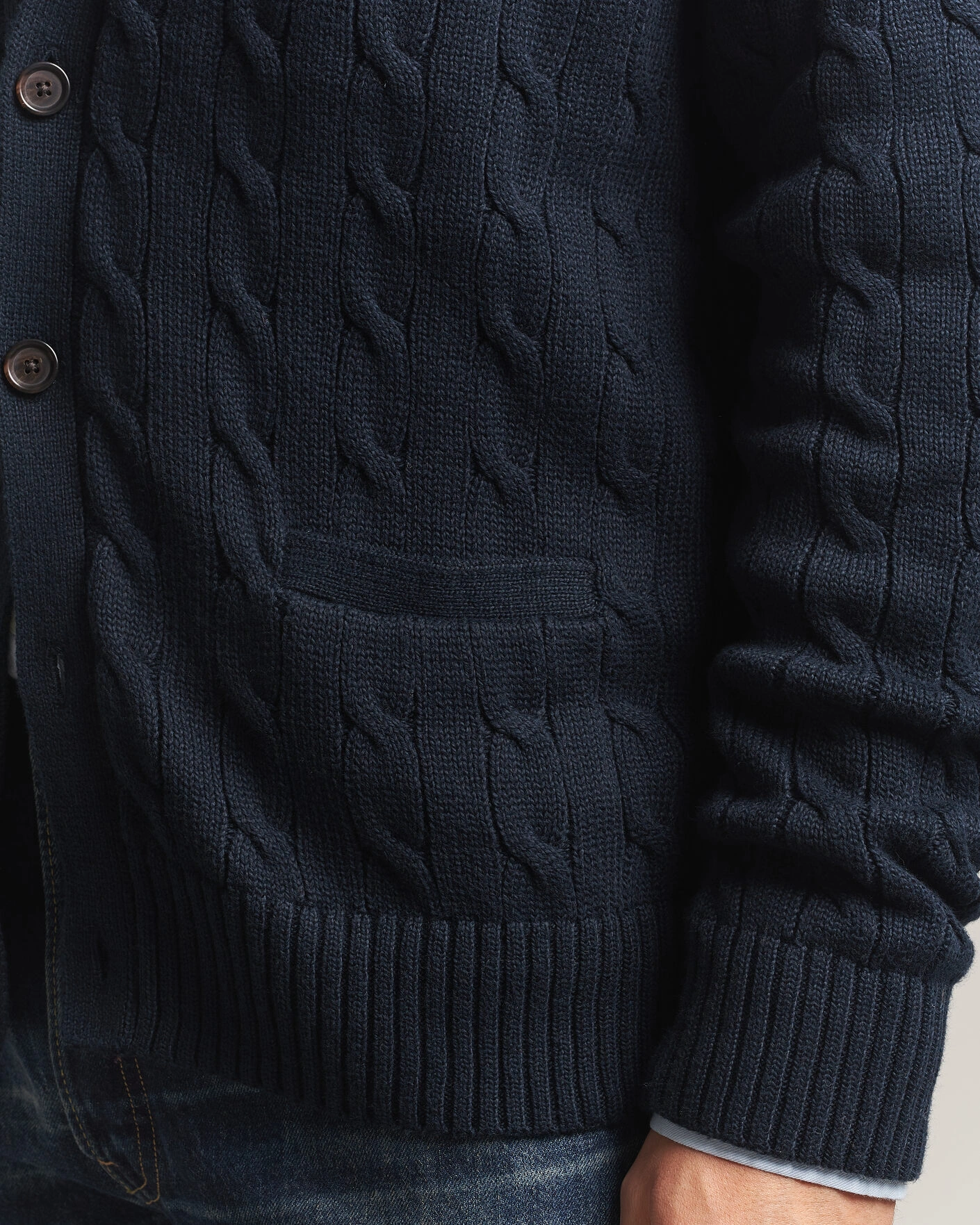 Herr | Tröjor | Polo Ralph Lauren | Cotton Cable Cardigan Hunter Navy