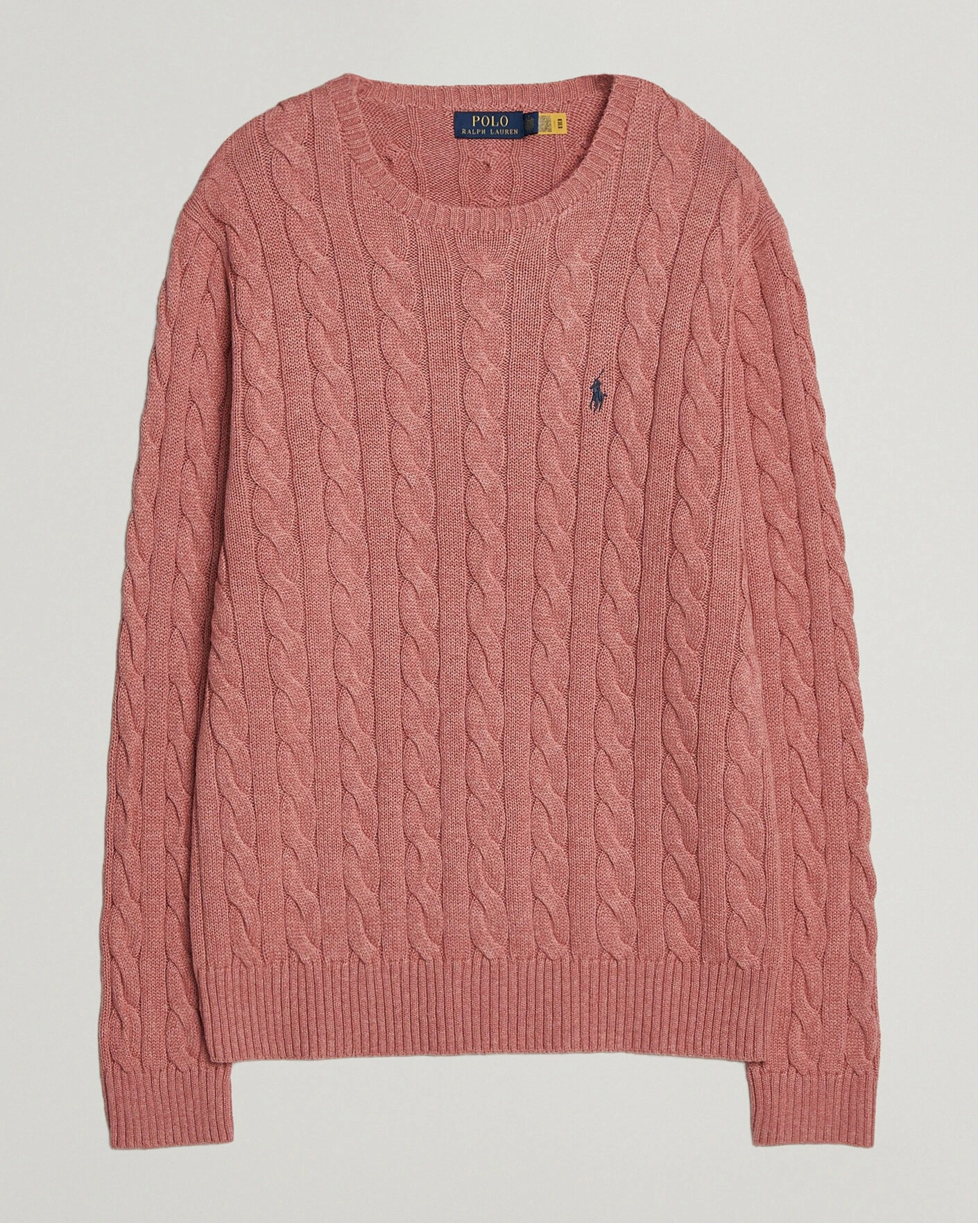 Herr | Tröjor | Polo Ralph Lauren | Cotton Cable Pullover Faded Cranberry Heather