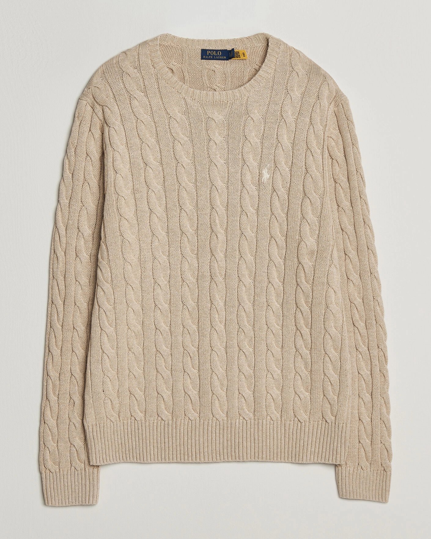 Herr | Tröjor | Polo Ralph Lauren | Cotton Cable Pullover Jicama Brown Heather