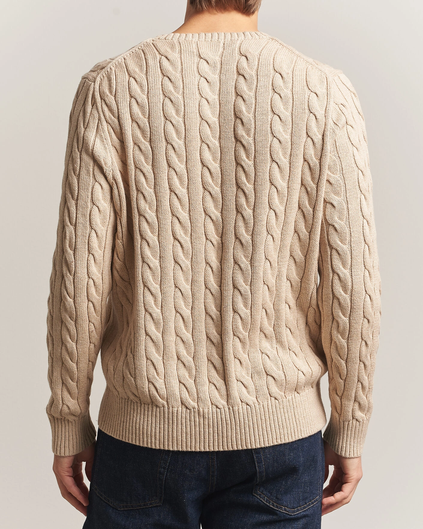 Herr | Tröjor | Polo Ralph Lauren | Cotton Cable Pullover Jicama Brown Heather