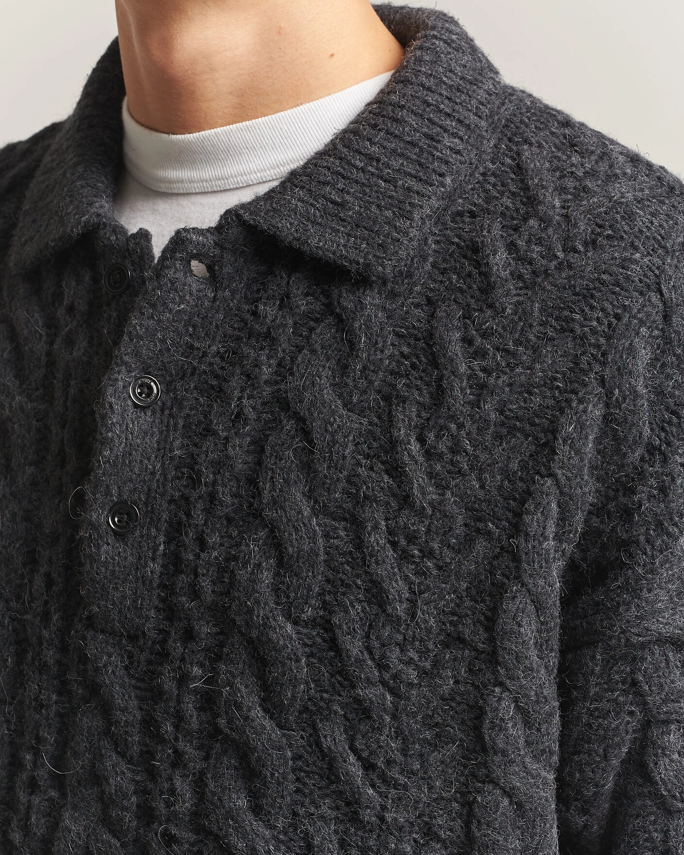 Herr | Tröjor | Polo Ralph Lauren | Wool Blend Aran Sweater Hawks Eye Heather