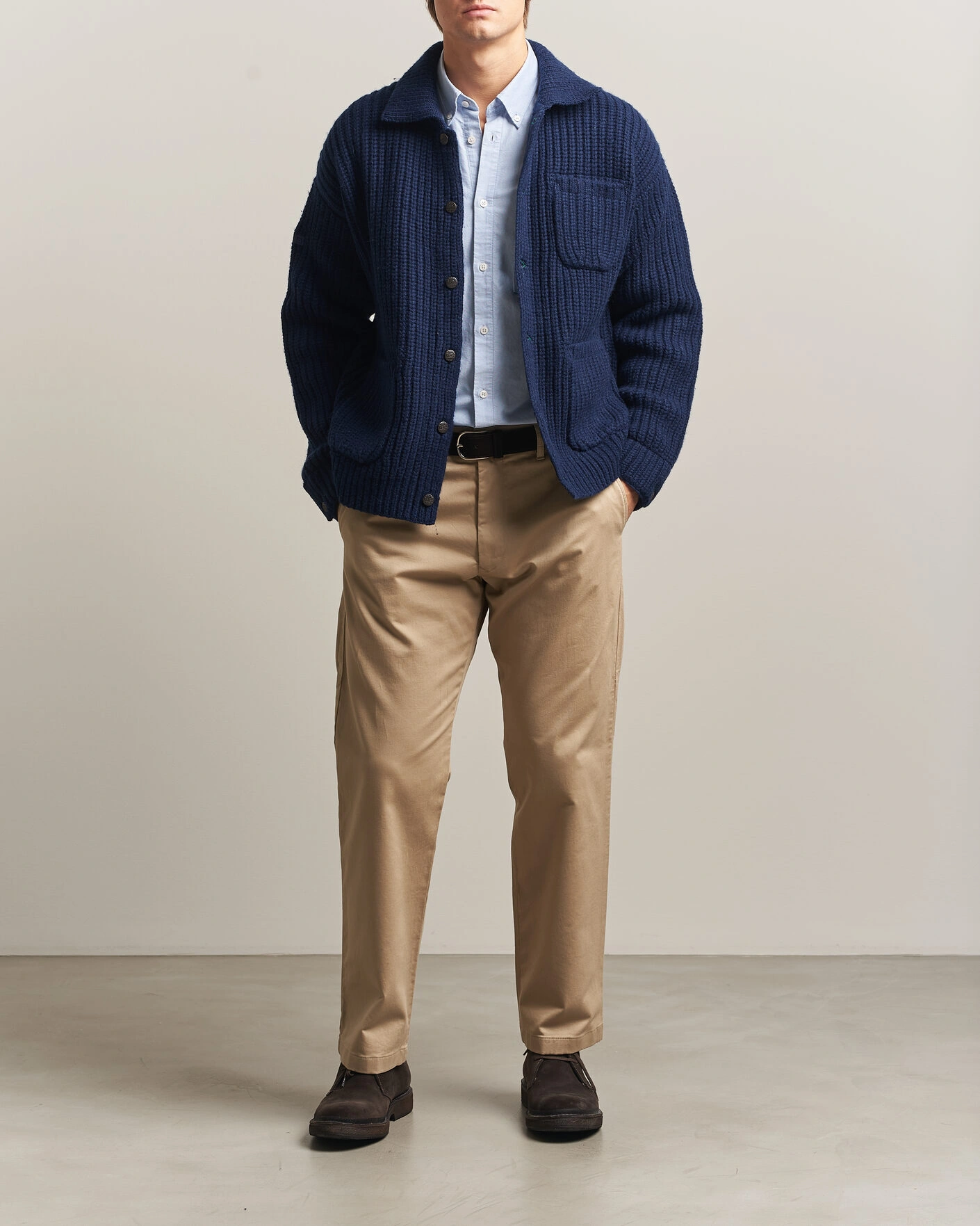 Herr | Tröjor | Polo Ralph Lauren | Wool Blend Button Cardigan Blue Stonecrop