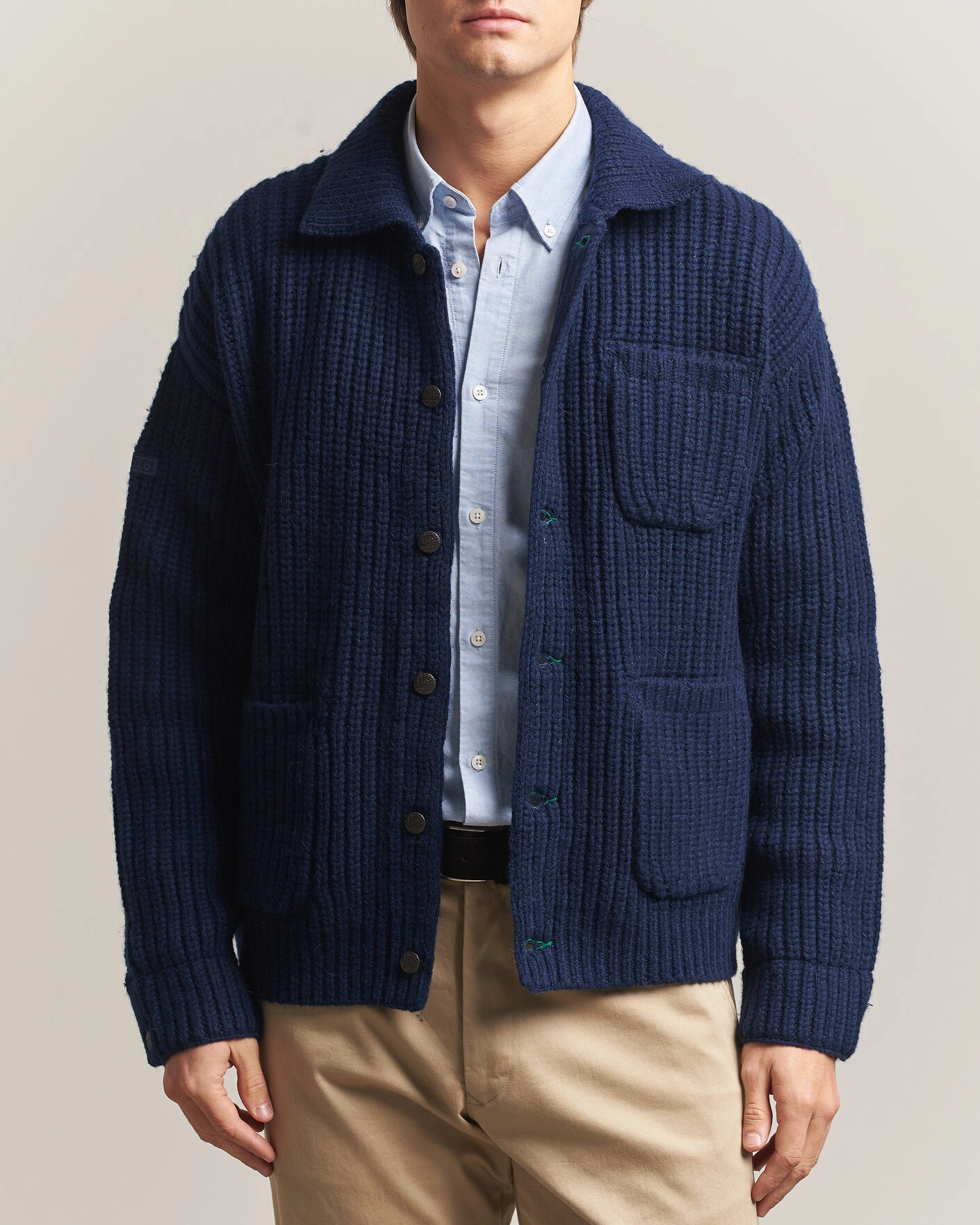 Herr | Tröjor | Polo Ralph Lauren | Wool Blend Button Cardigan Blue Stonecrop