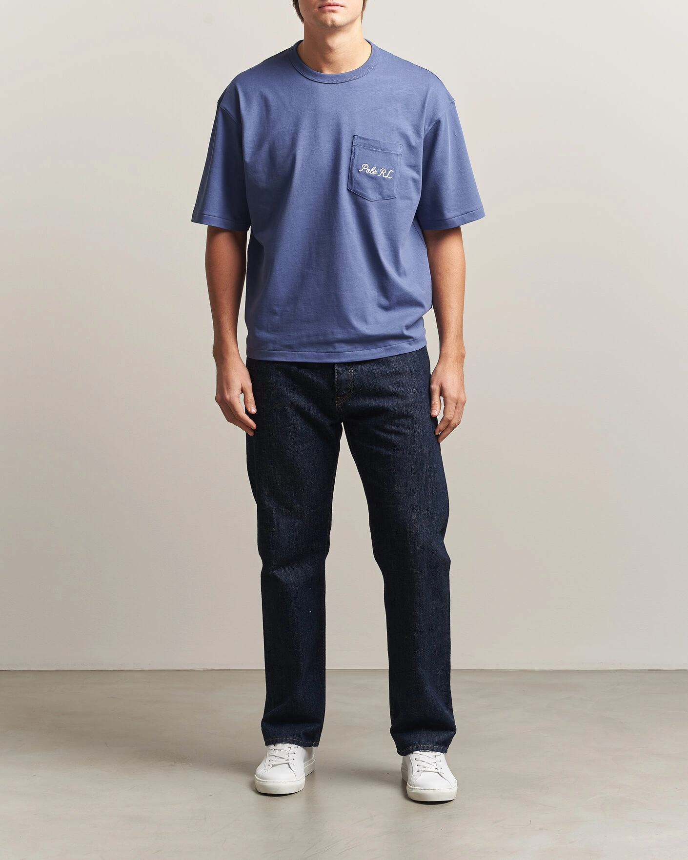 Herr | T-Shirts | Polo Ralph Lauren | Back Print Bear Pocket Tee Classic Blue