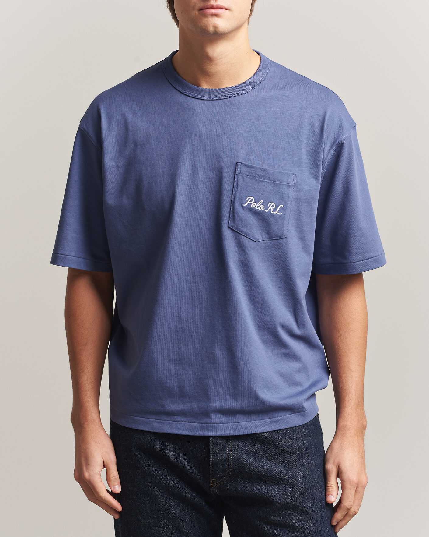 Herr | T-Shirts | Polo Ralph Lauren | Back Print Bear Pocket Tee Classic Blue