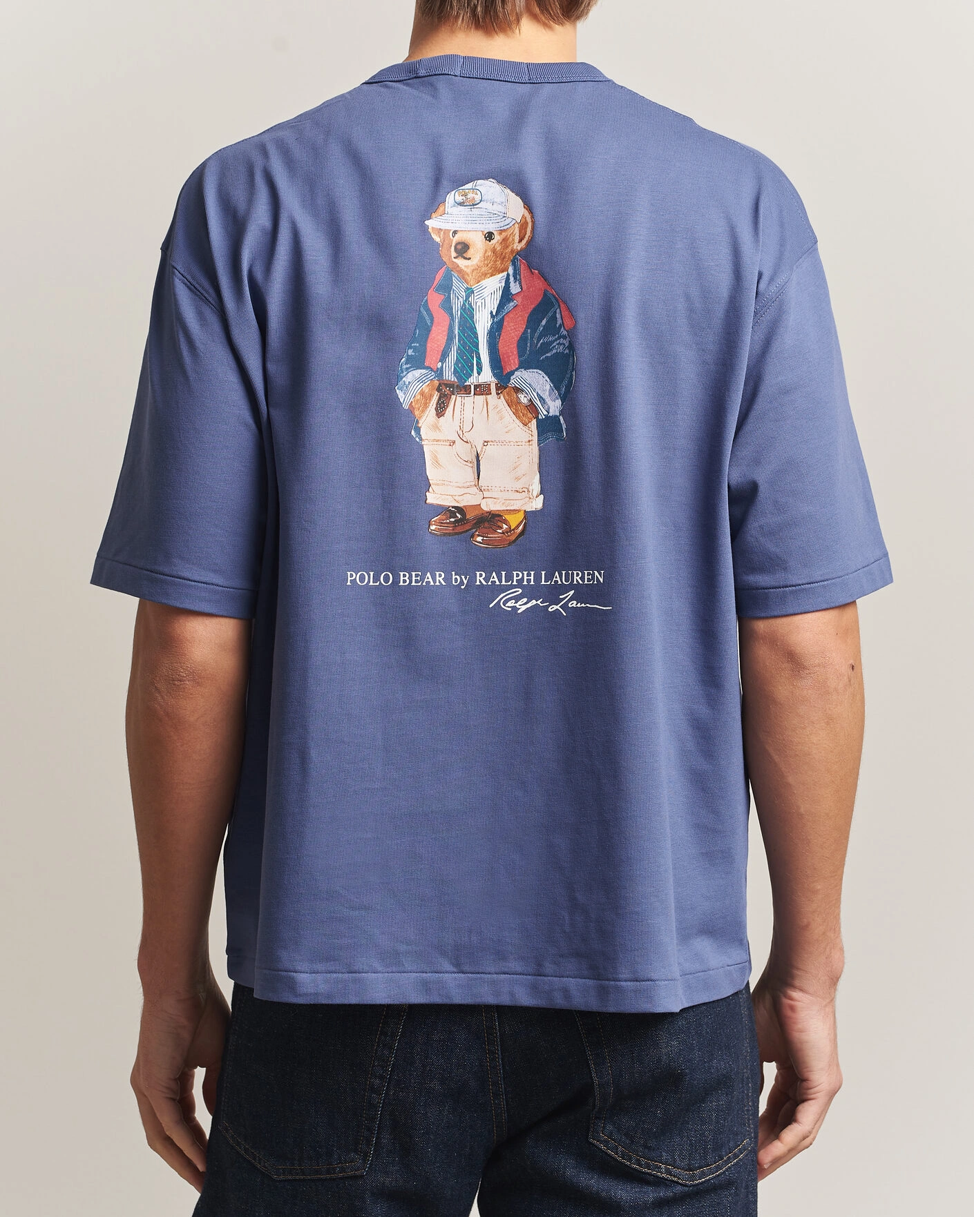 Herr | T-Shirts | Polo Ralph Lauren | Back Print Bear Pocket Tee Classic Blue
