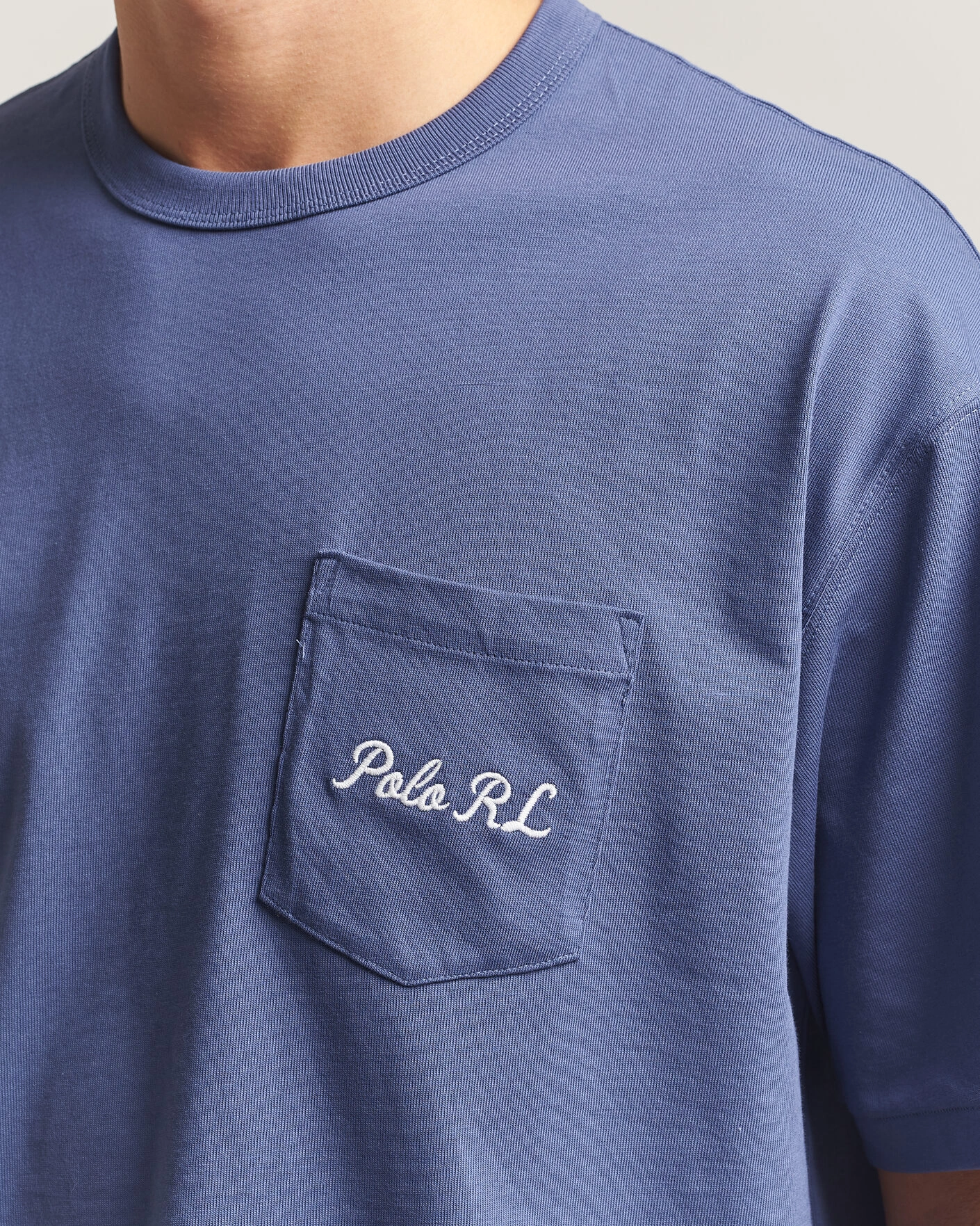 Herr | T-Shirts | Polo Ralph Lauren | Back Print Bear Pocket Tee Classic Blue