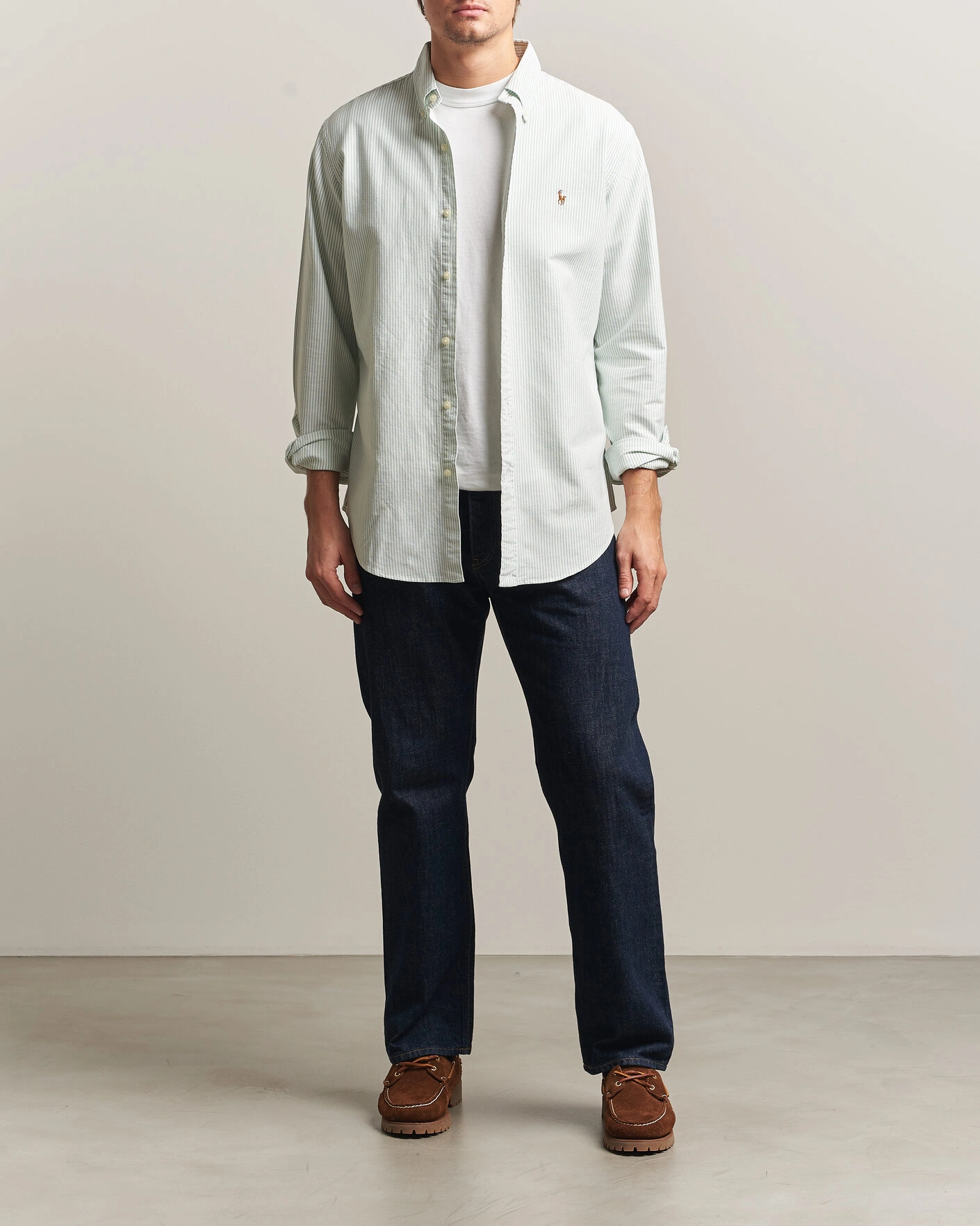 Herr | Skjortor | Polo Ralph Lauren | Custom Slim Fit Oxford Shirt Pistachio/White