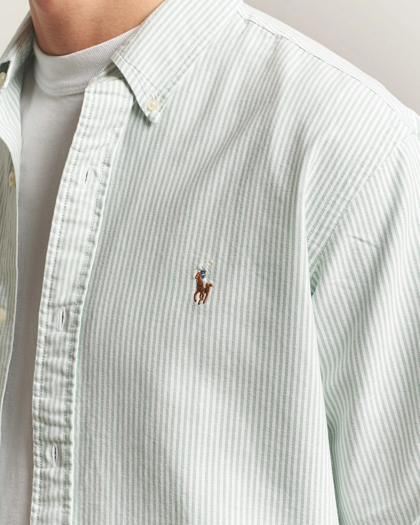 Herr | Skjortor | Polo Ralph Lauren | Custom Slim Fit Oxford Shirt Pistachio/White