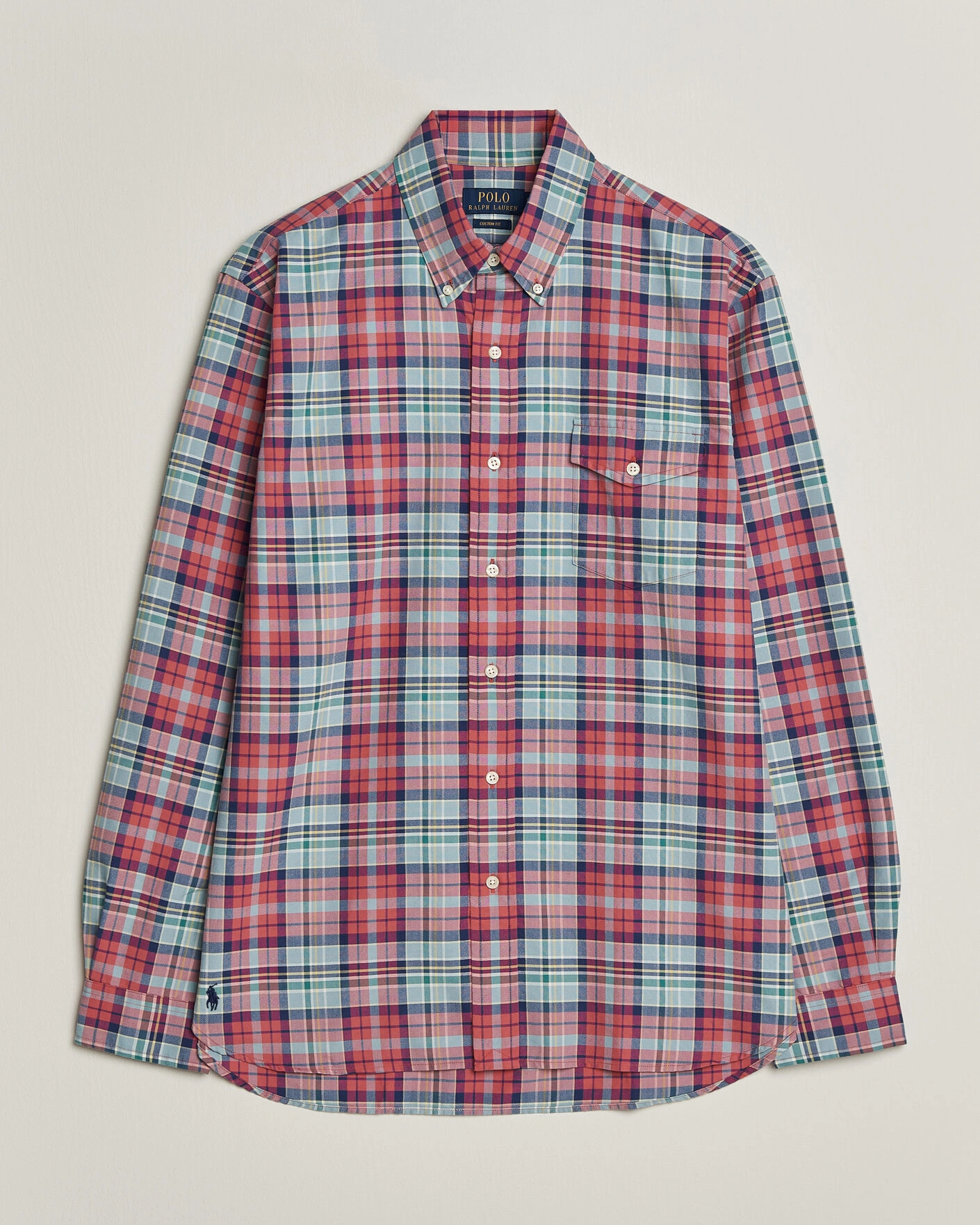Herr | Skjortor | Polo Ralph Lauren | Classic Fit Checked Oxford Sport Shirt Red Dusty Blue