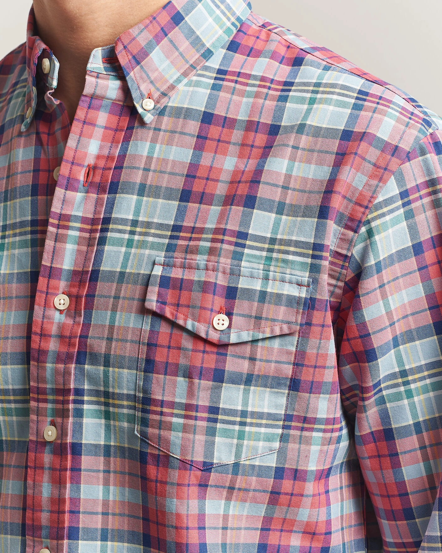 Herr | Skjortor | Polo Ralph Lauren | Classic Fit Checked Oxford Sport Shirt Red Dusty Blue