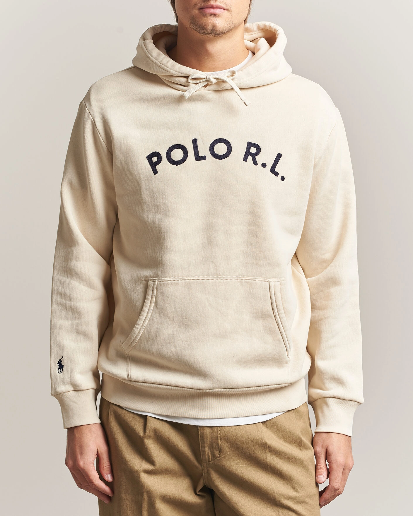 Herr | Tröjor | Polo Ralph Lauren | Cotton Chest Logo Hood Andover Cream