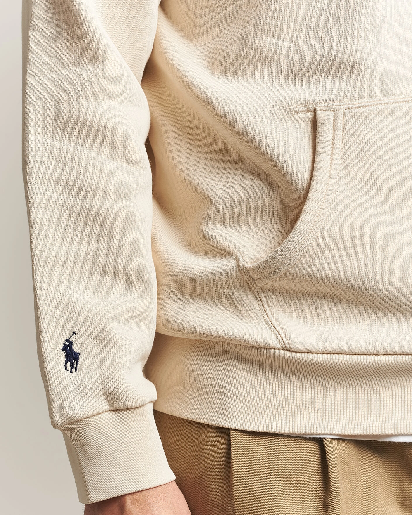 Herr | Tröjor | Polo Ralph Lauren | Cotton Chest Logo Hood Andover Cream