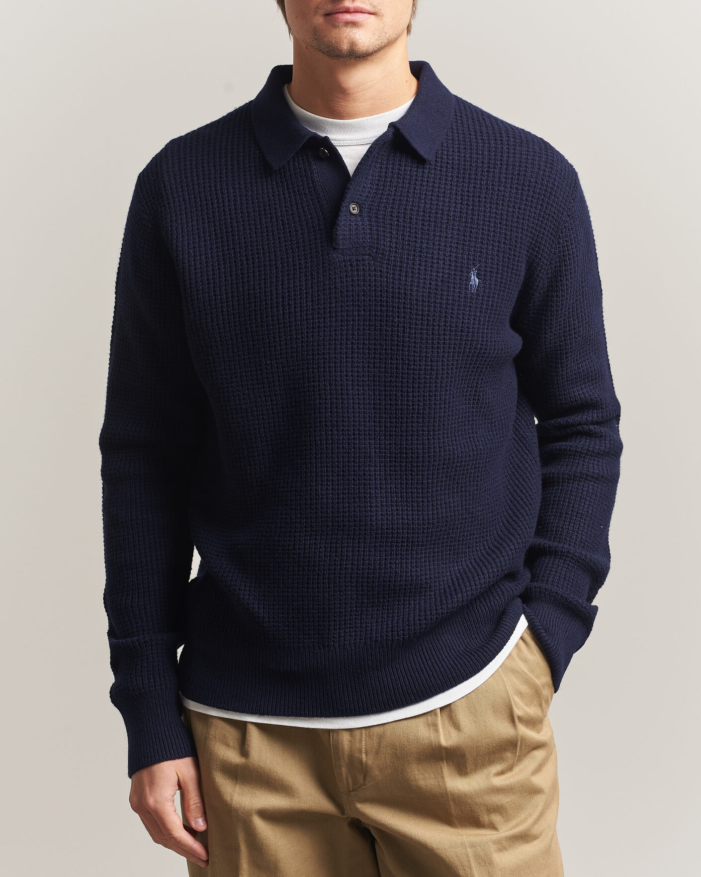 Herr | Tröjor | Polo Ralph Lauren | Wool/Cotton Knitted Polo Hunter Navy
