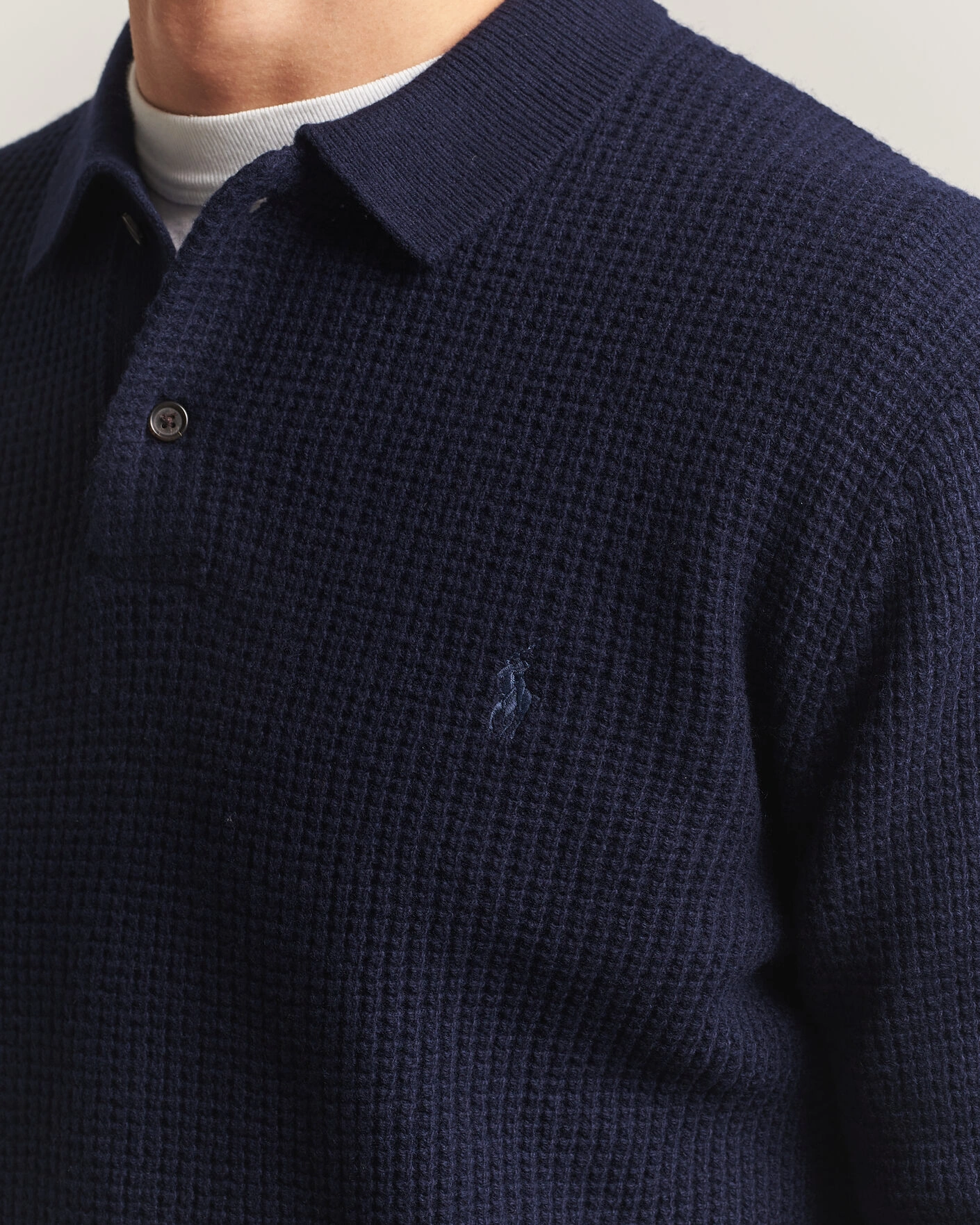 Herr | Tröjor | Polo Ralph Lauren | Wool/Cotton Knitted Polo Hunter Navy