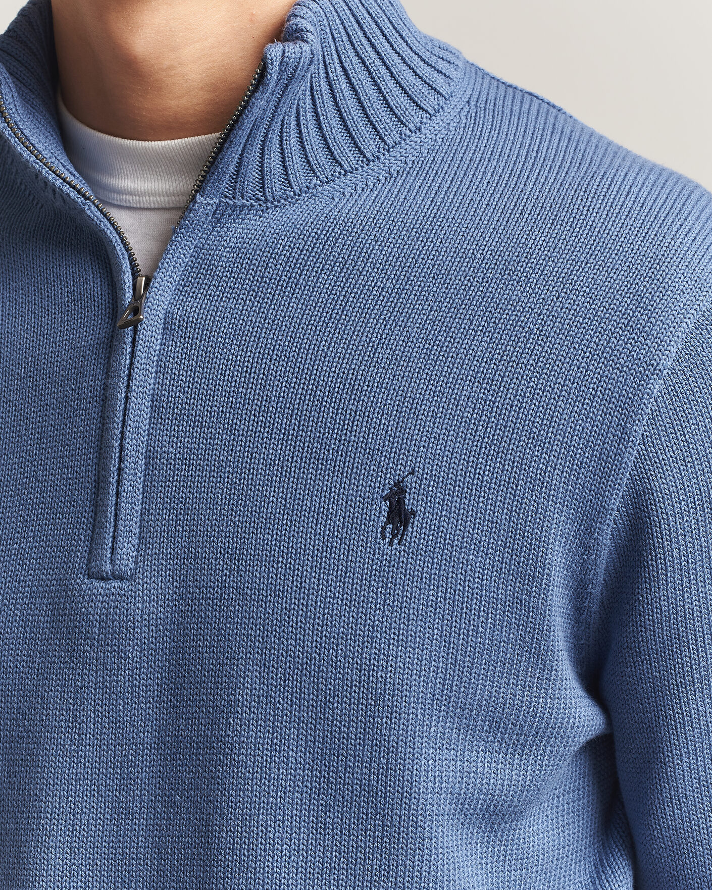 Herr | Tröjor | Polo Ralph Lauren | Cotton Half Zip Carson Blue