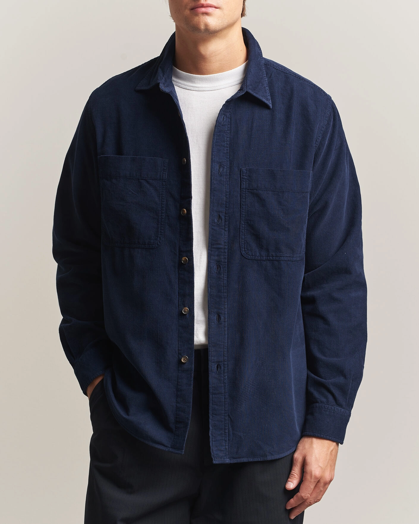 Herr | Skjortor | PS Paul Smith | Casual Fit Corduroy Shirt Navy