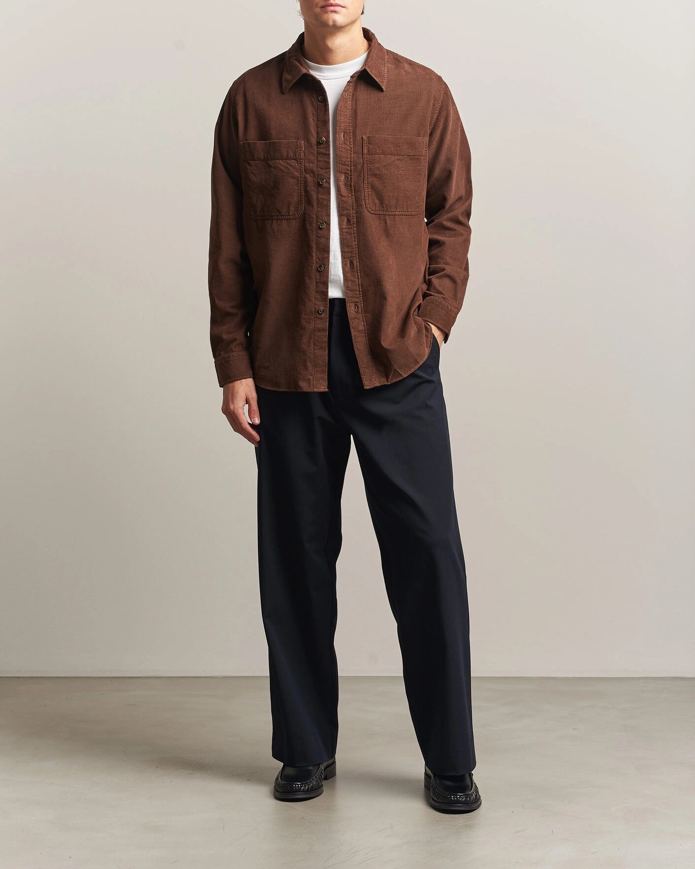Herr | Skjortor | PS Paul Smith | Casual Fit Corduroy Shirt Brown