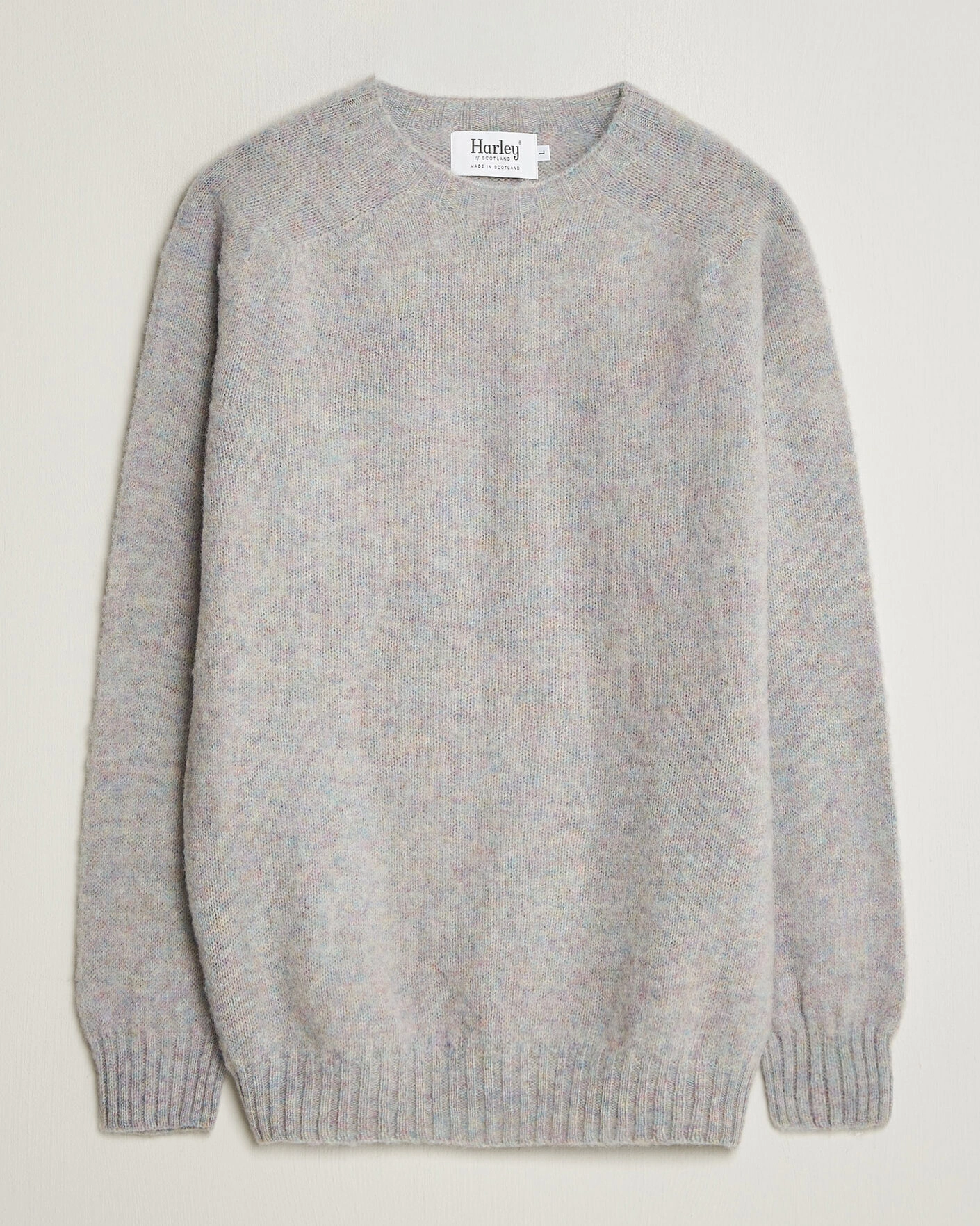 Herr | Tröjor | Harley Of Scotland | Brushed Supersoft Lambswool Crewneck Aurora