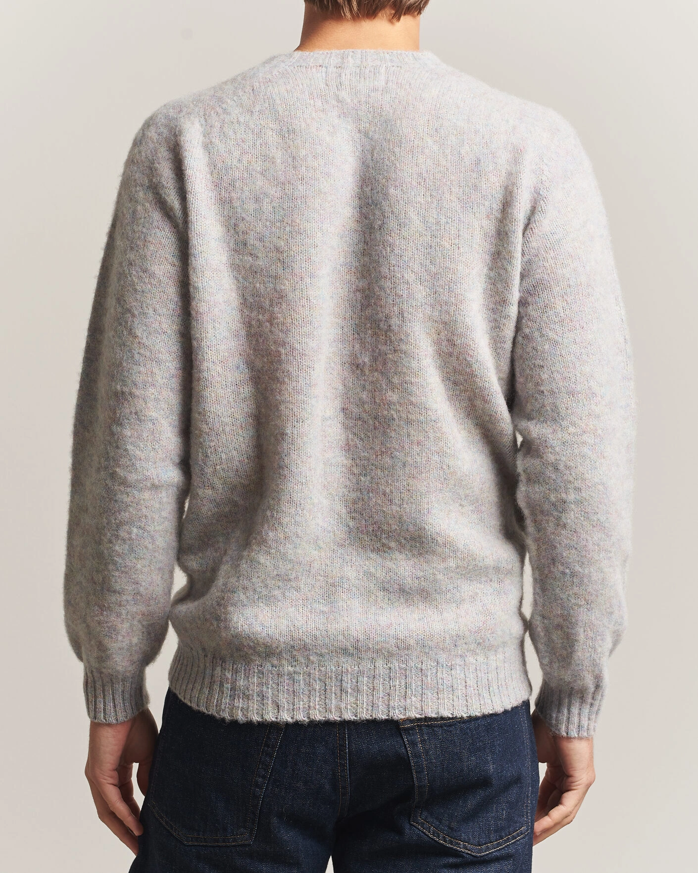 Herr | Tröjor | Harley Of Scotland | Brushed Supersoft Lambswool Crewneck Aurora
