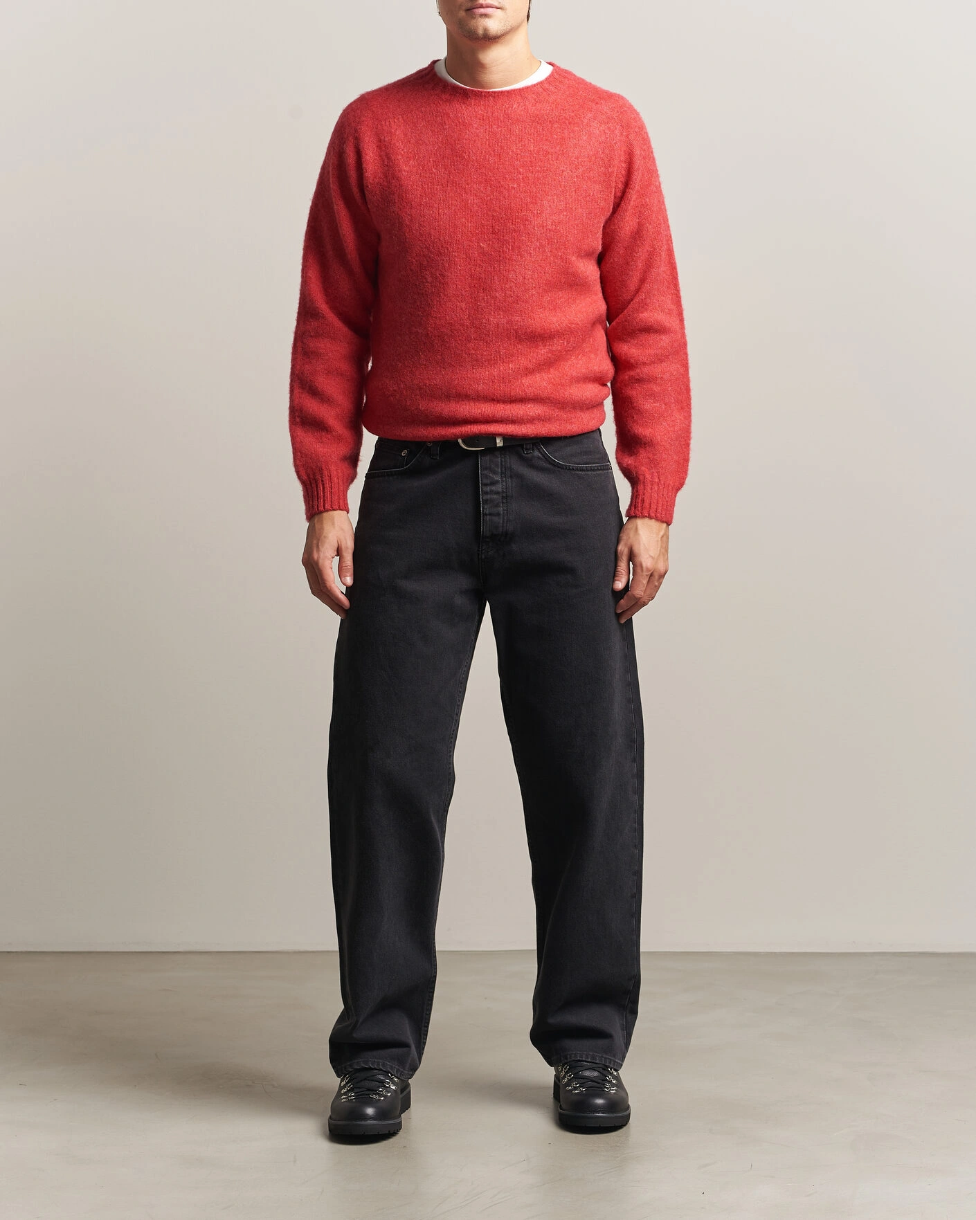 Herr | Tröjor | Harley Of Scotland | Brushed Supersoft Lambswool Crewneck Damask